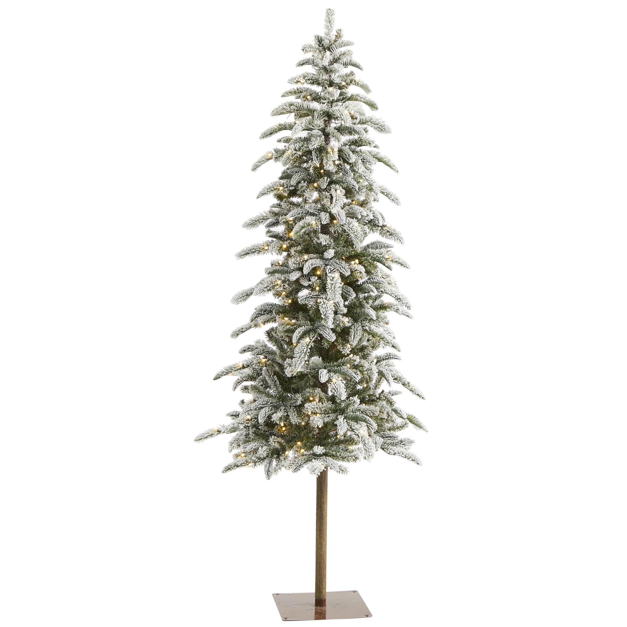 6.5ft. Pre-Lit Washington Alpine Artificial Christmas Tree, White Warm LED Lights