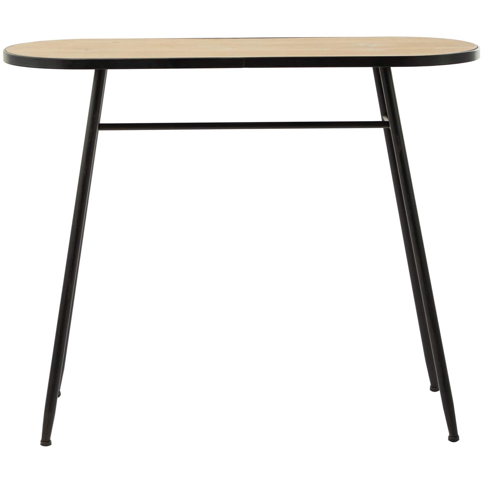 30" Brown Metal Industrial Console Table