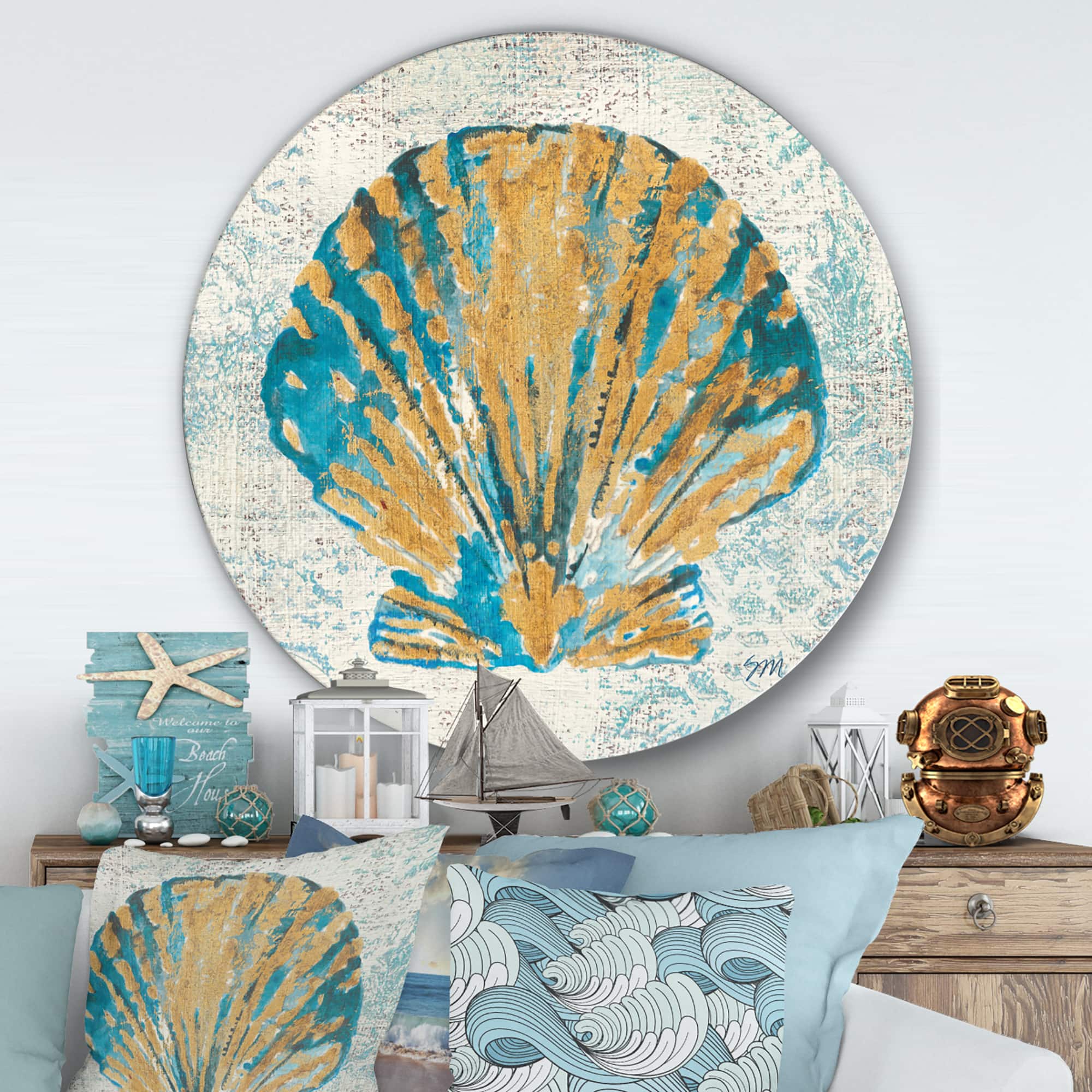 Designart - Coastal Pastel seashells I