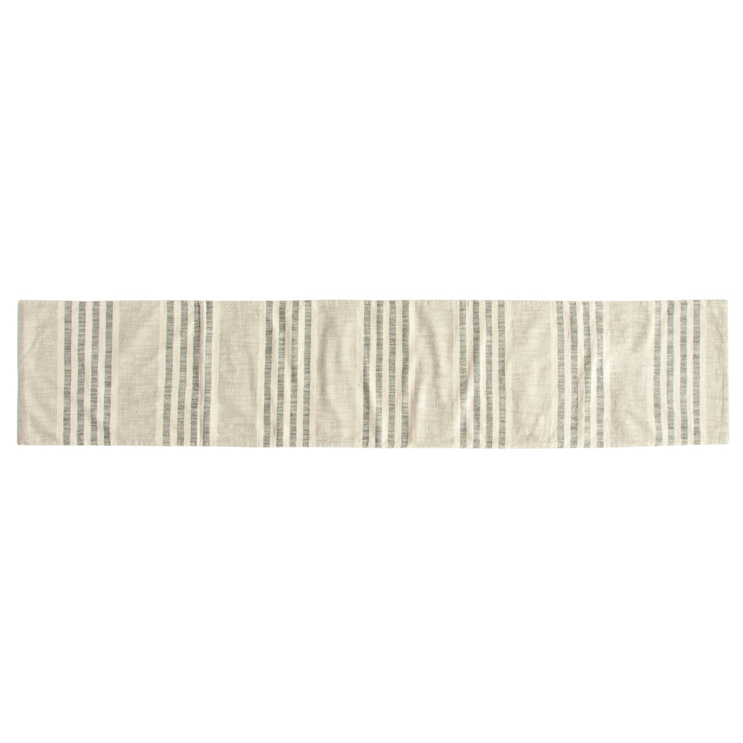 Hello Honey® 72" Gray Stripes Cotton Woven Table Runner