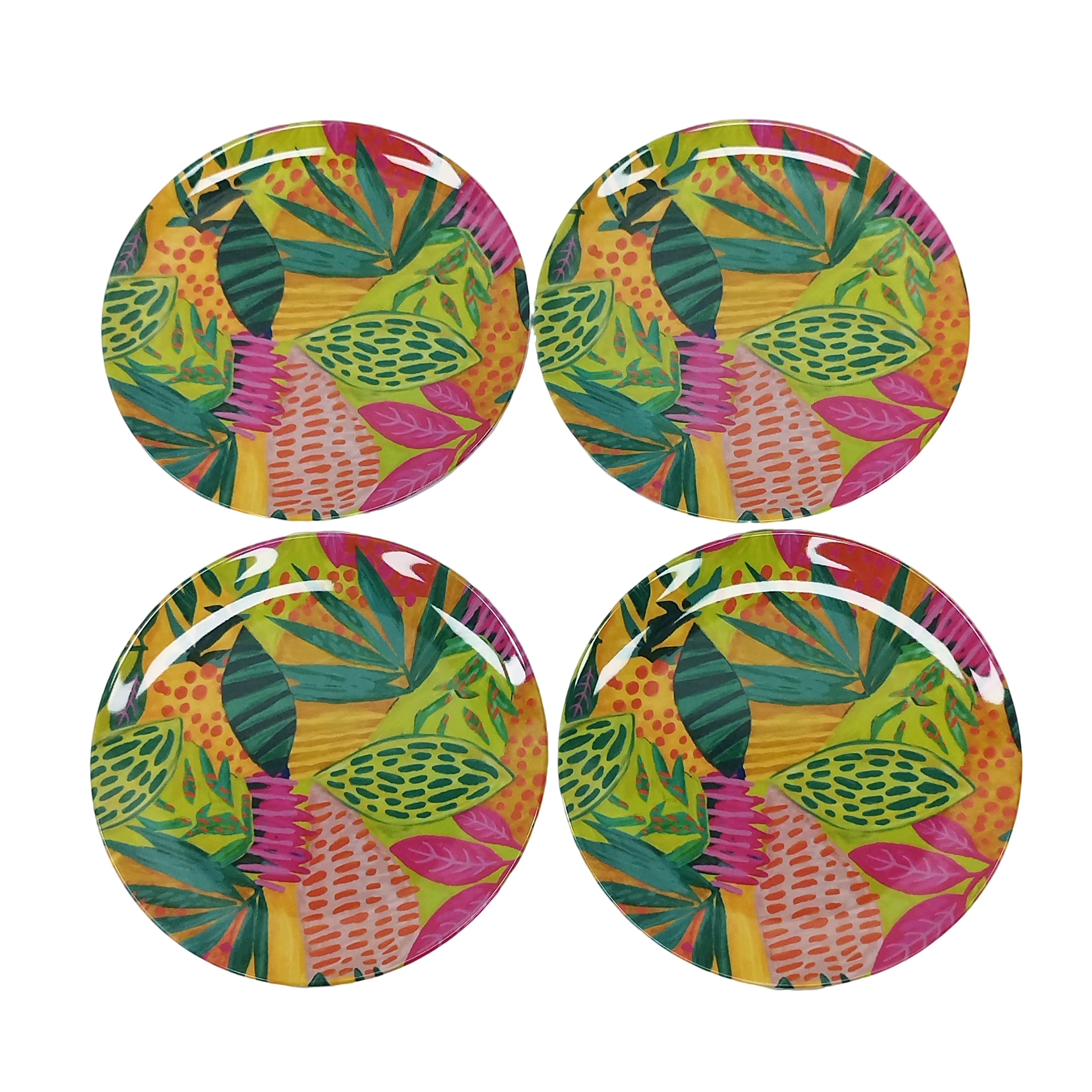 7" Hothouse Print Melamine Snack Plates, 4ct. by Celebrate It™