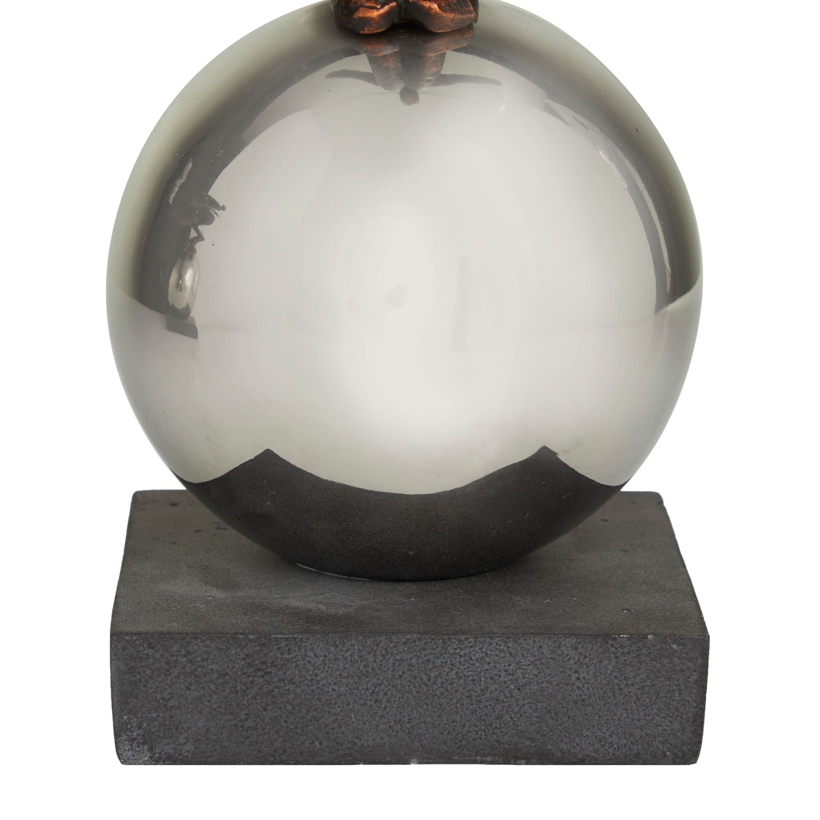Bronze People Sculpture with Silver Ball Stand Set