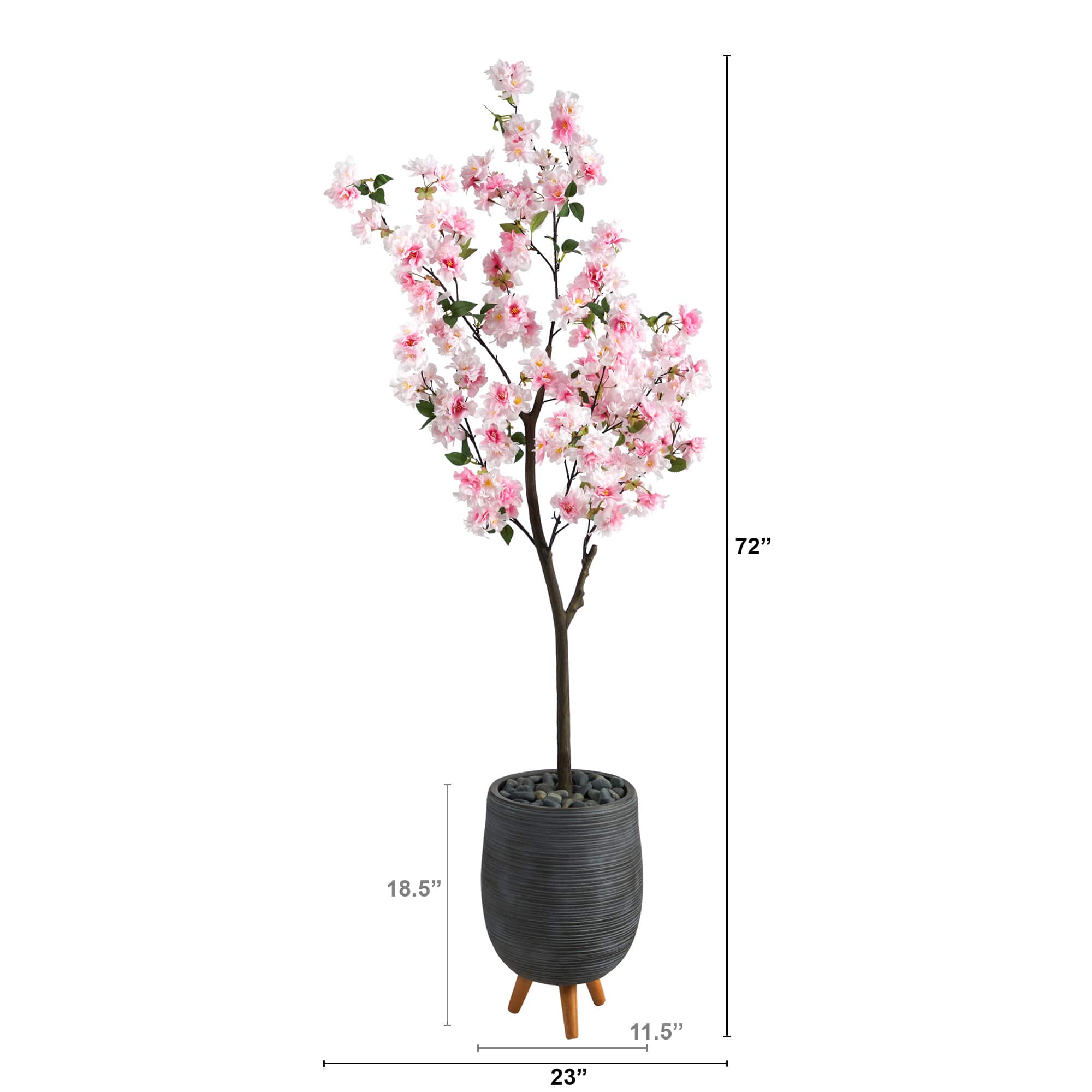 6ft. Cherry Blossom Artificial Tree in Gray Planter with Stand
