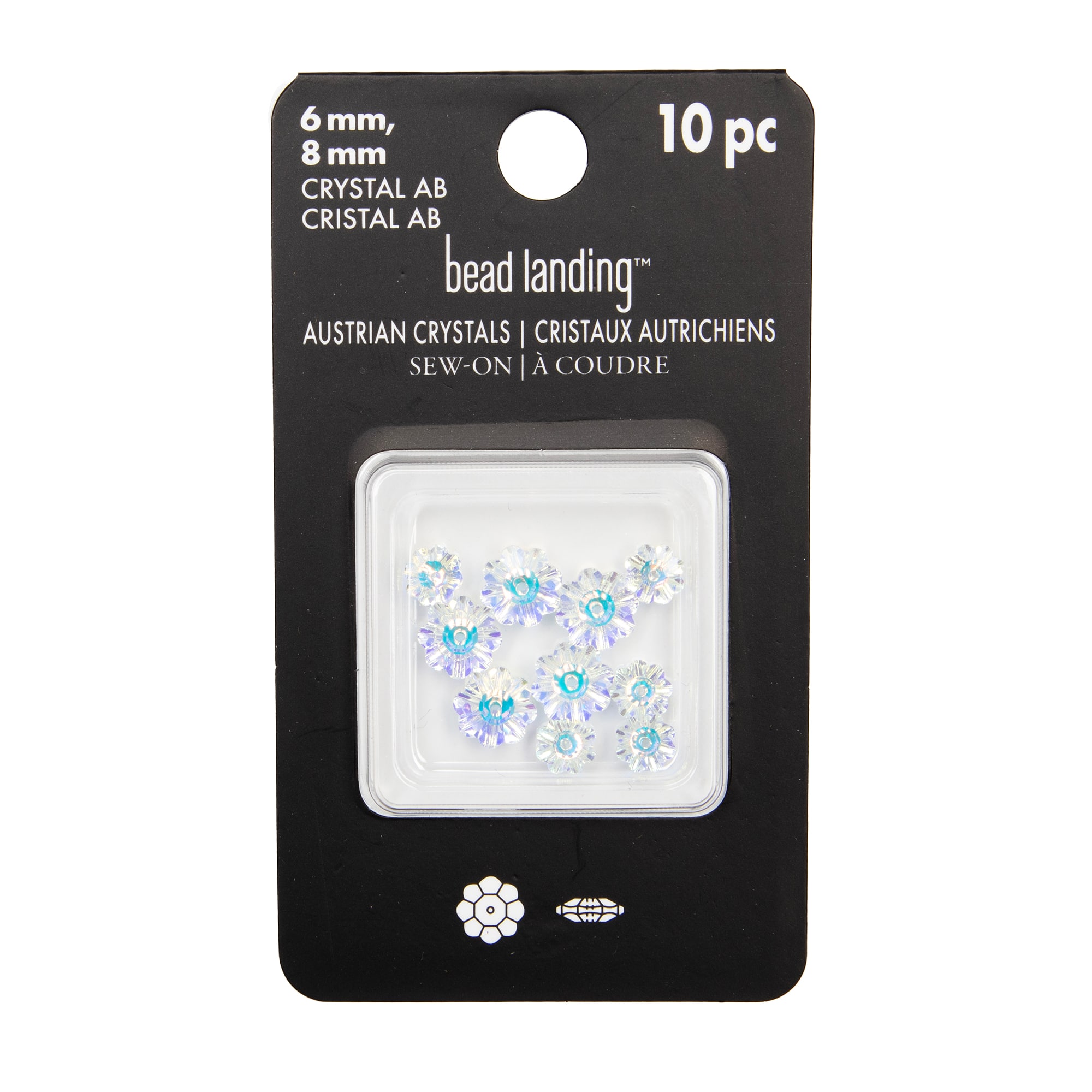 6 Packs: 10 ct. (60 total) Flower Sew-On Austrian Crystals by Bead Landing