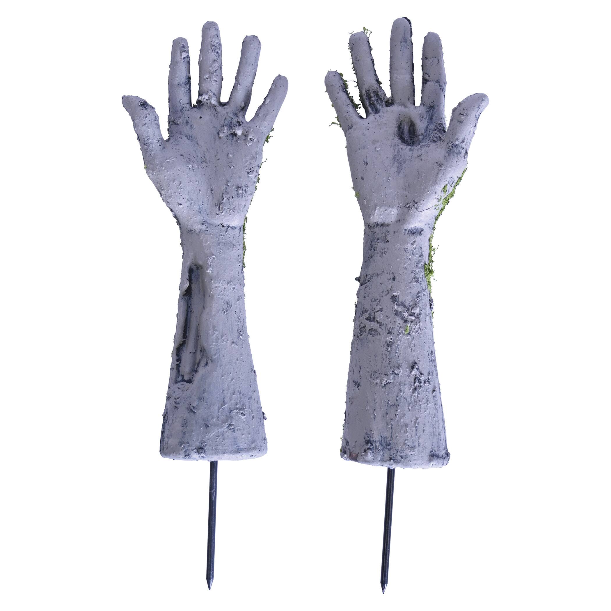 Beistle Zombie Hand Plastic Yard Stakes Set