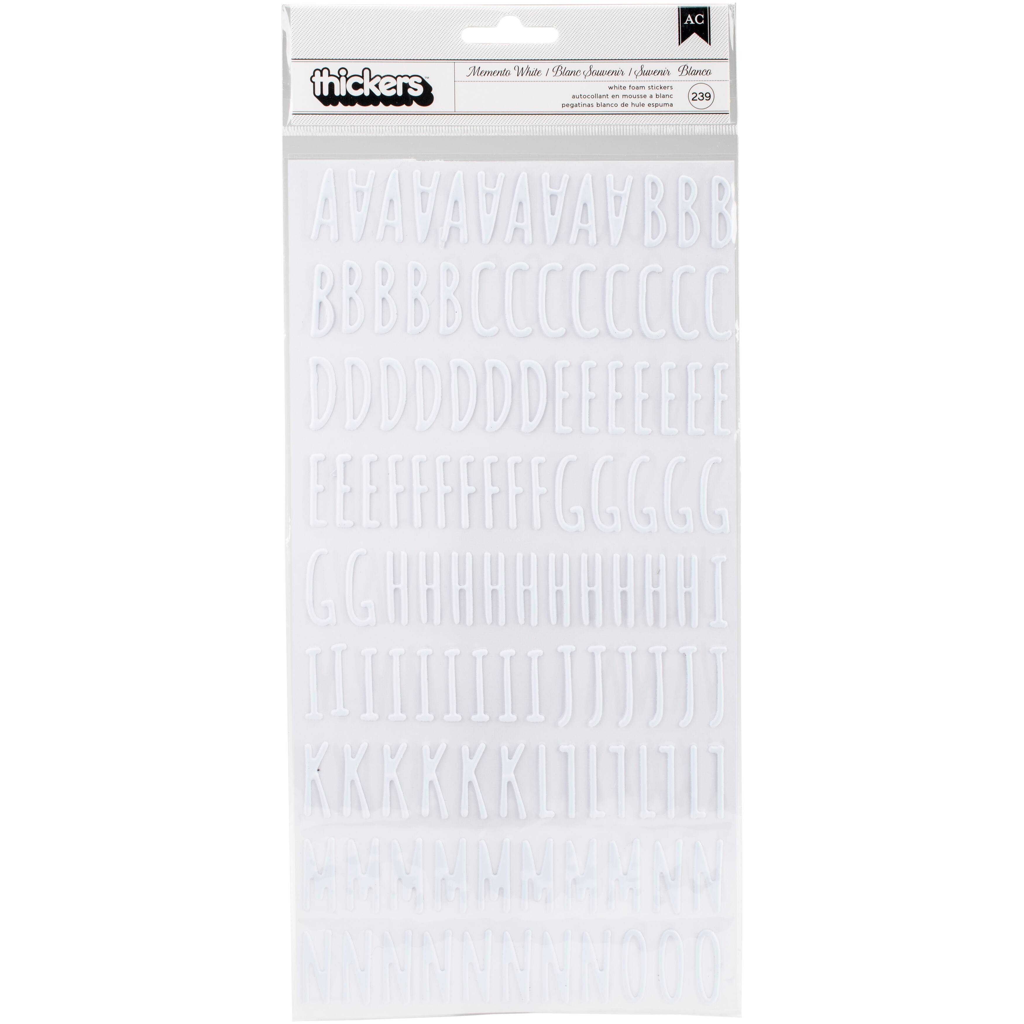 American Crafts™ Thickers™ Amy Tangerine Hustle & Heart Memento White Alphabet Stickers