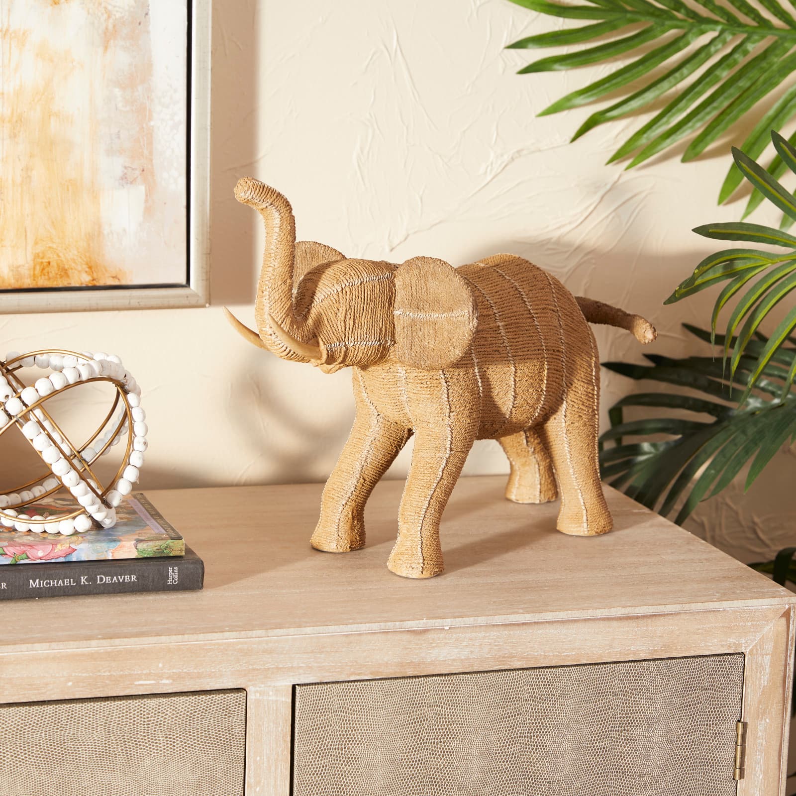 Beige Polystone Transitional Sculpture, 11" x 9" x 15"