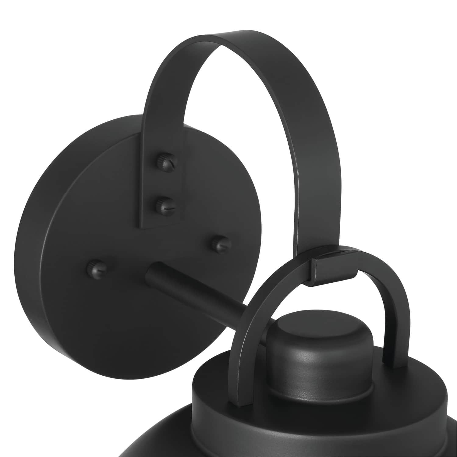 Hello Honey® Easton Matte Black Modern Farmhouse Metal Shade & Exposed Bulb Wall Mounted Outdoor Light