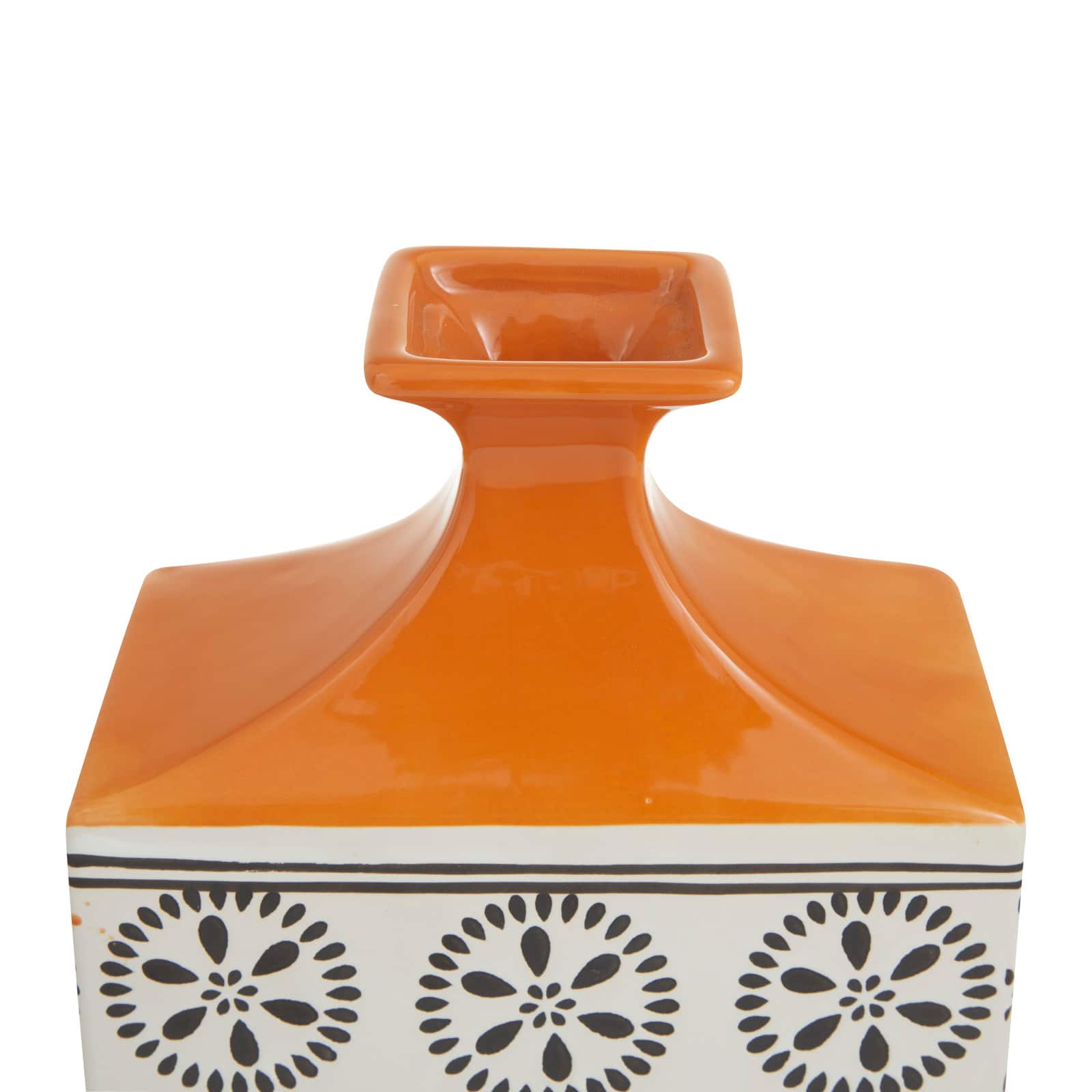 White Stoneware Transitional Vase, 14" x 8" x 7"