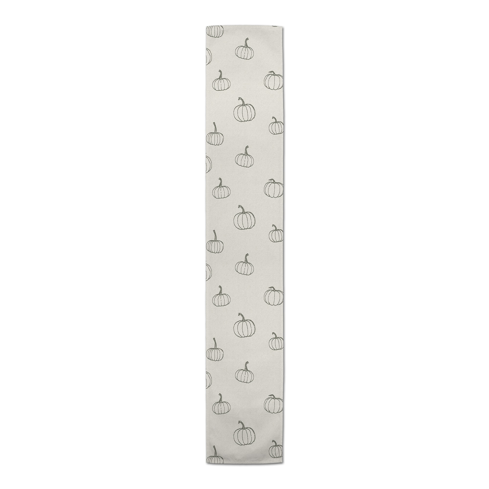 72'' Gray Mini Pumpkin Pattern Cotton Twill Runner