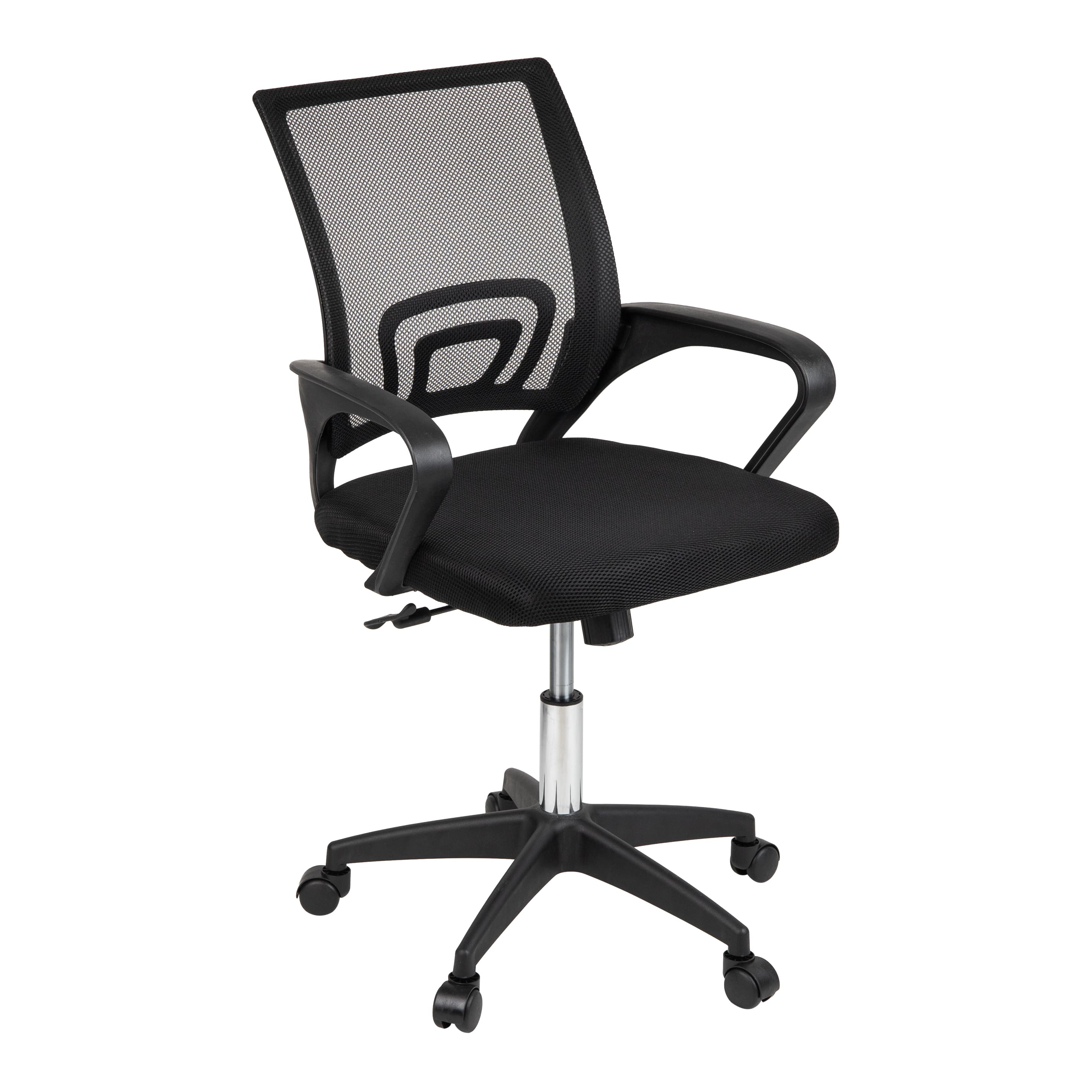Mind Reader Office Chair with Wheels, Height Adjustable, Desk Chair, Office, 23"L x 21"W x 34.25-38"H, Black
