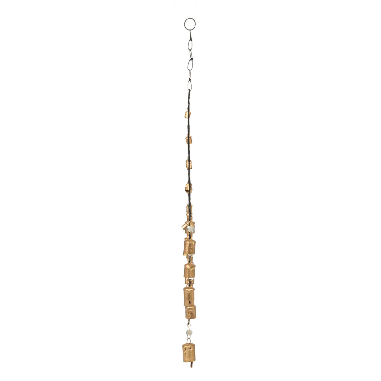 Hello Honey® Black & Golden Hanging Metal Hearts with Bells Wall Décor