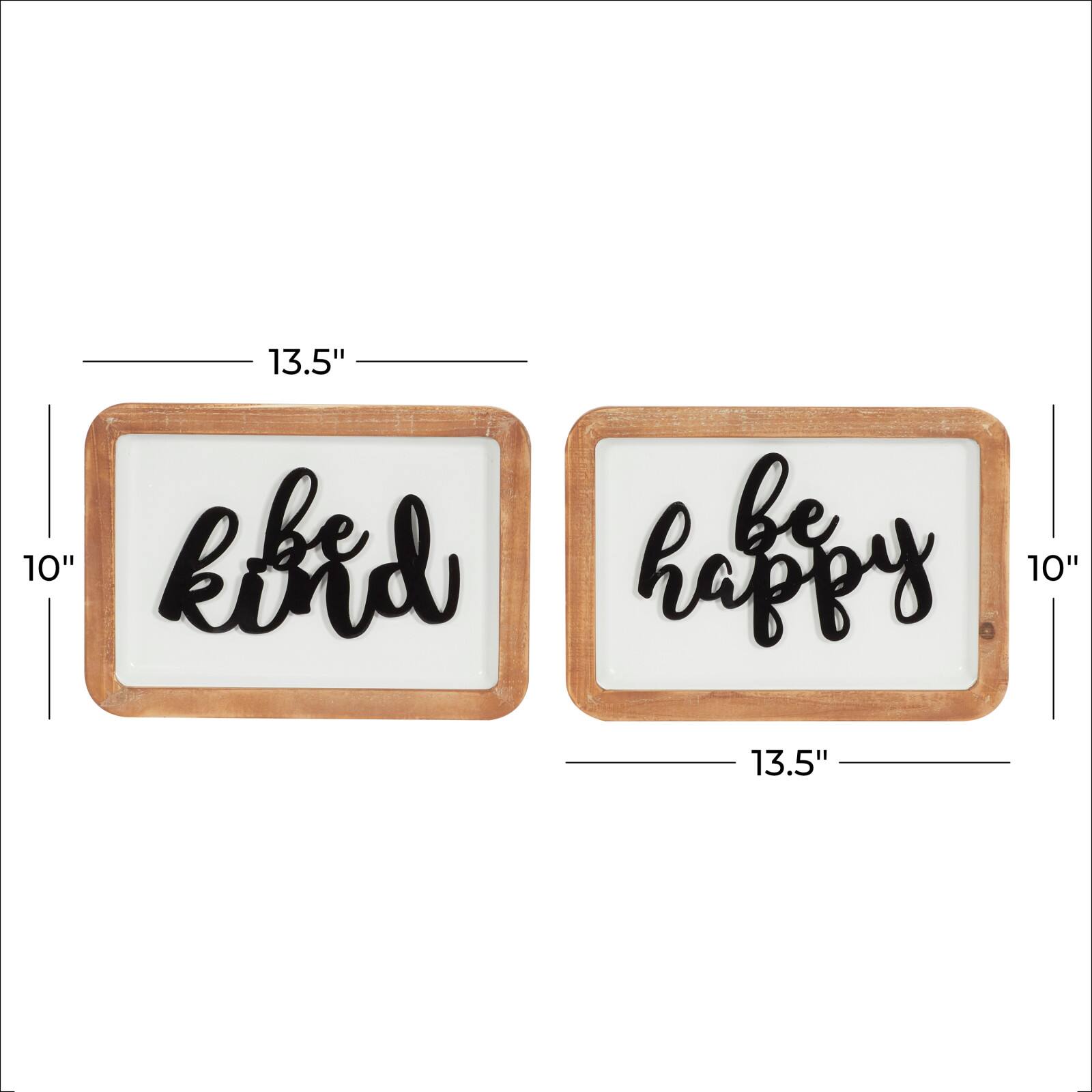 Set of 2 White Metal Farmhouse Wall Decor 14", 10"