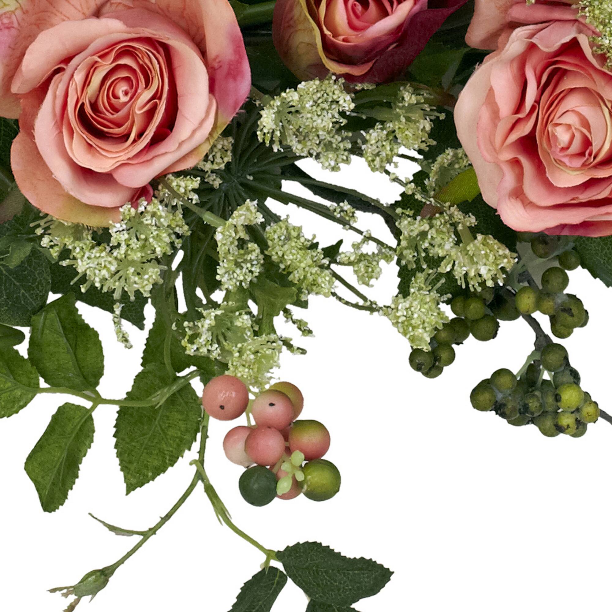 20" Pink and Green Rose Wreath