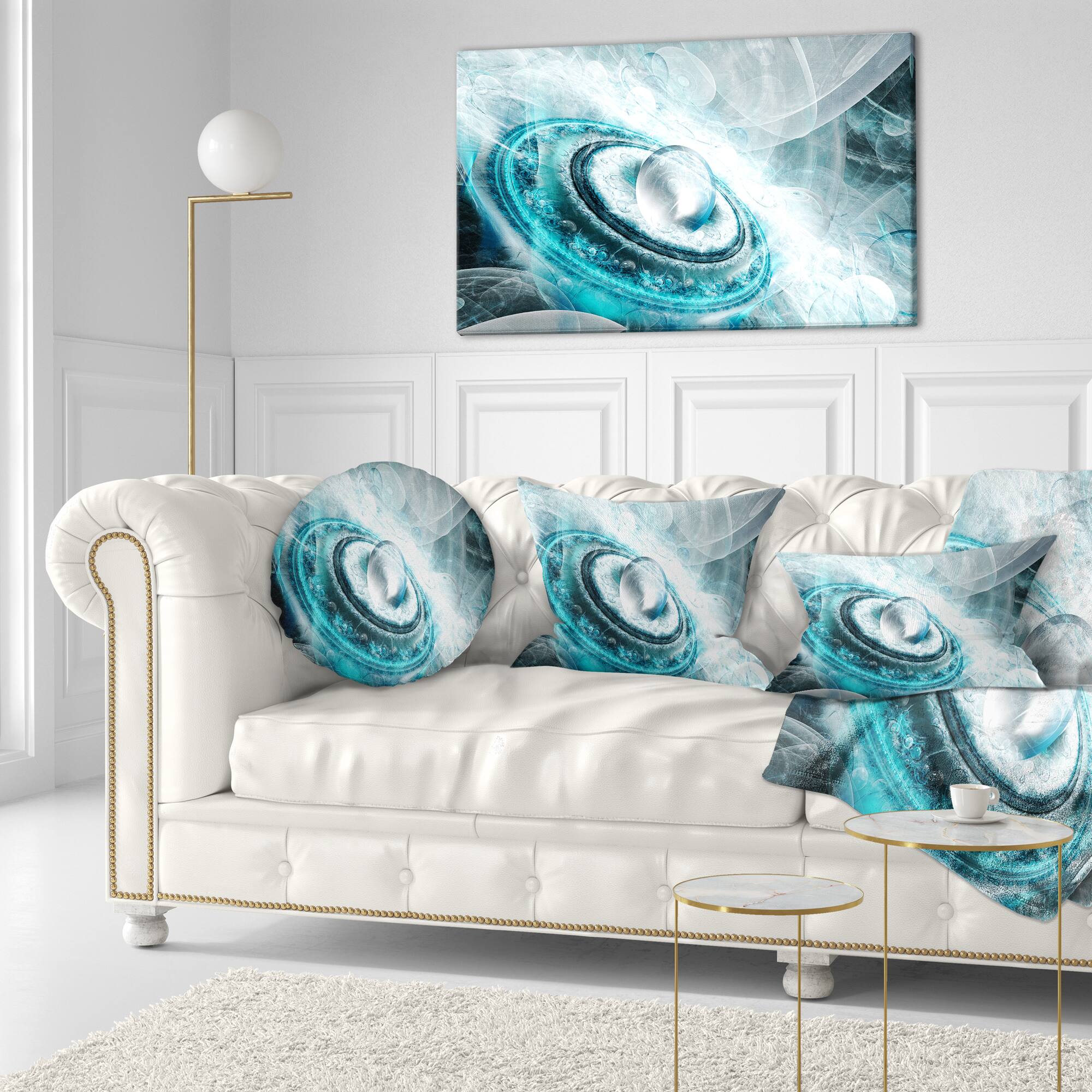 Designart - Blue Fractal Flying Saucer