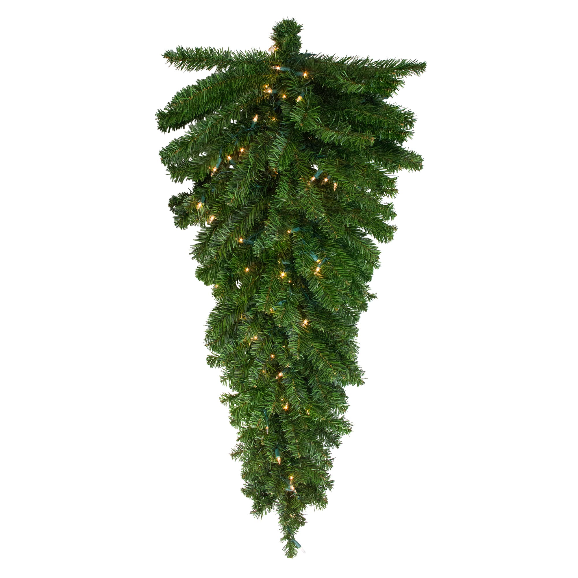 52" Pre-Lit Canadian Pine Artificial Christmas Teardrop Swag, Clear Lights