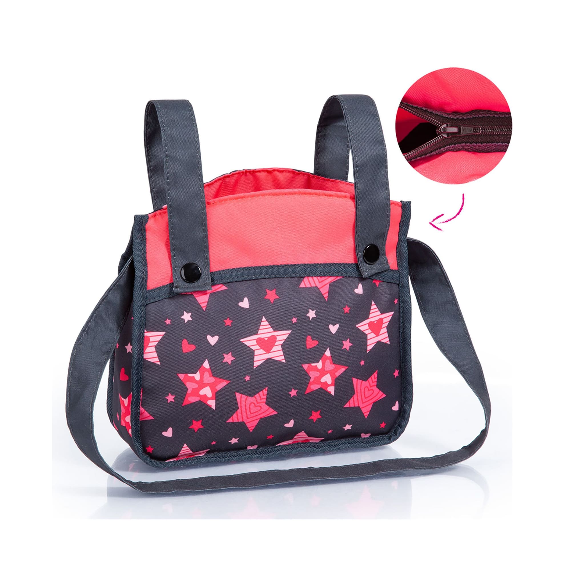 Bayer Design Neo Vario Red Stars Doll Pram & Car Seat Set