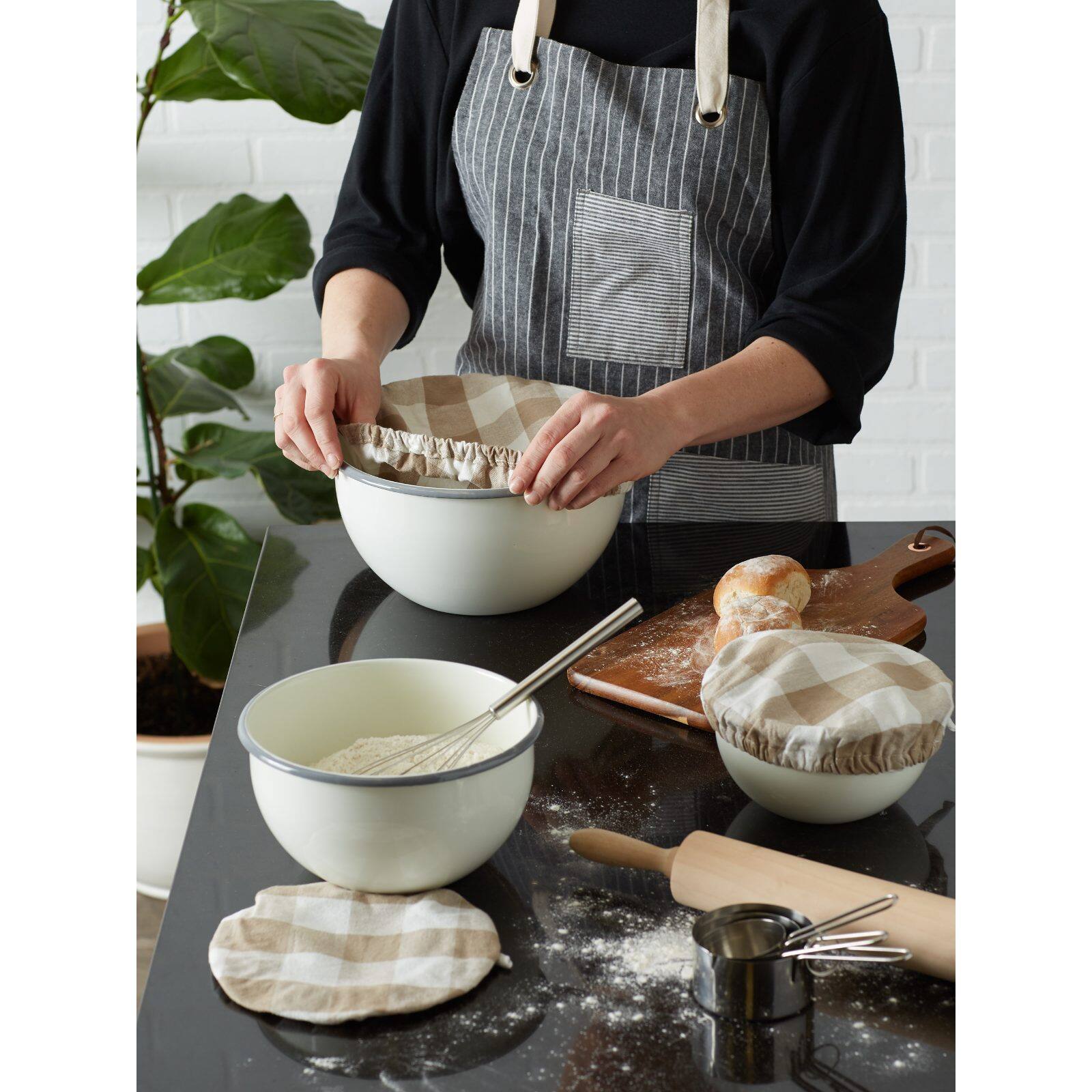 DII® Assorted Stone Buffalo Check Woven Dish Cover Set
