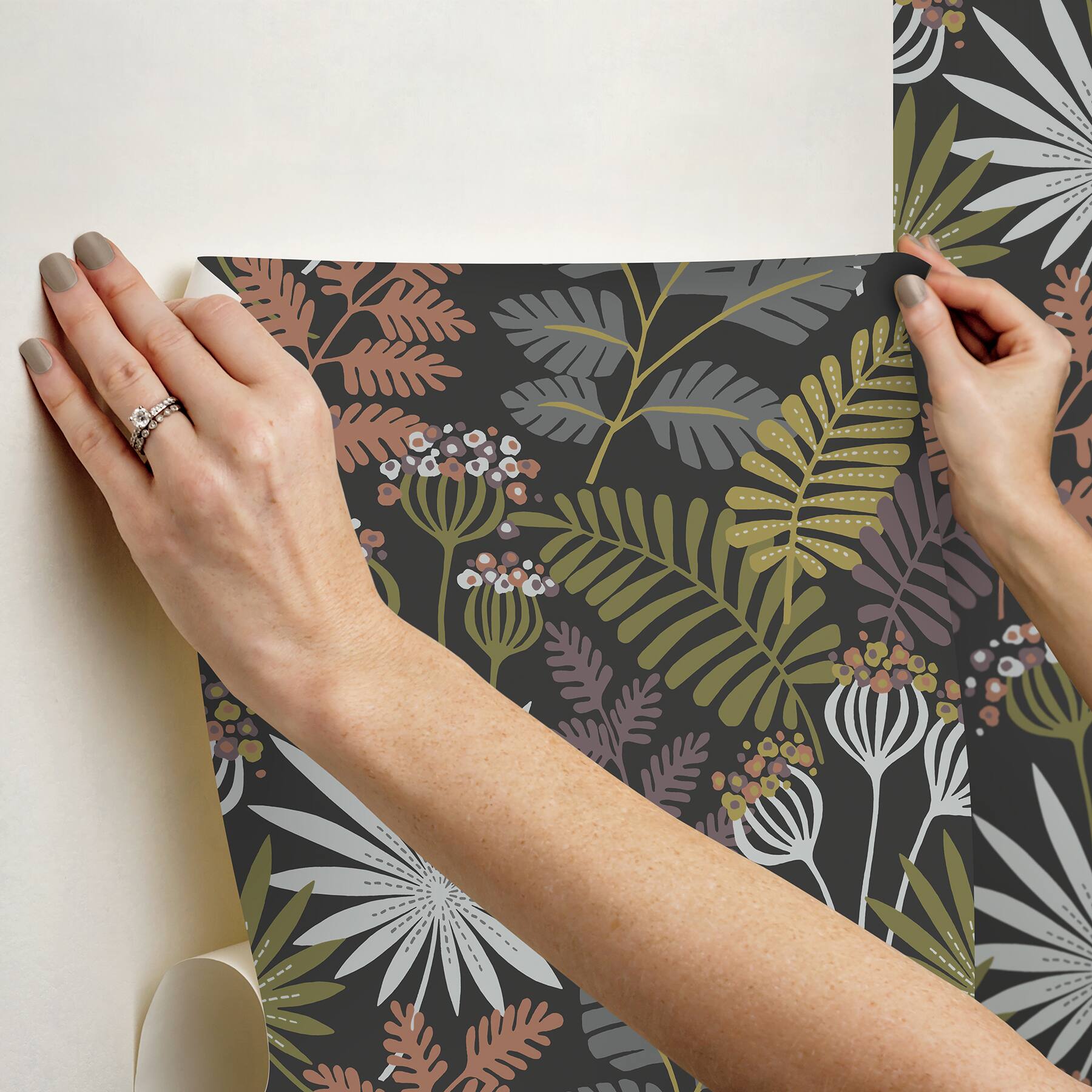 NuWallpaper Marajo Black Peel & Stick Wallpaper