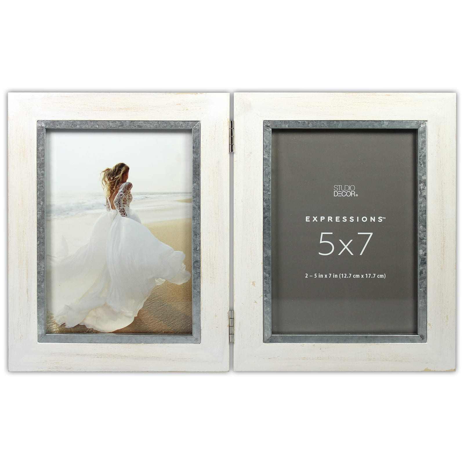 Expressions™ 2 Opening 5" x 7" White Hinged Collage Frame by Studio Décor®