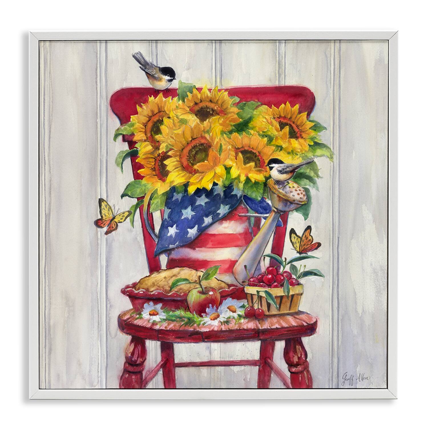 Stupell Industries Patriot Porch Still Life Framed Giclee Art