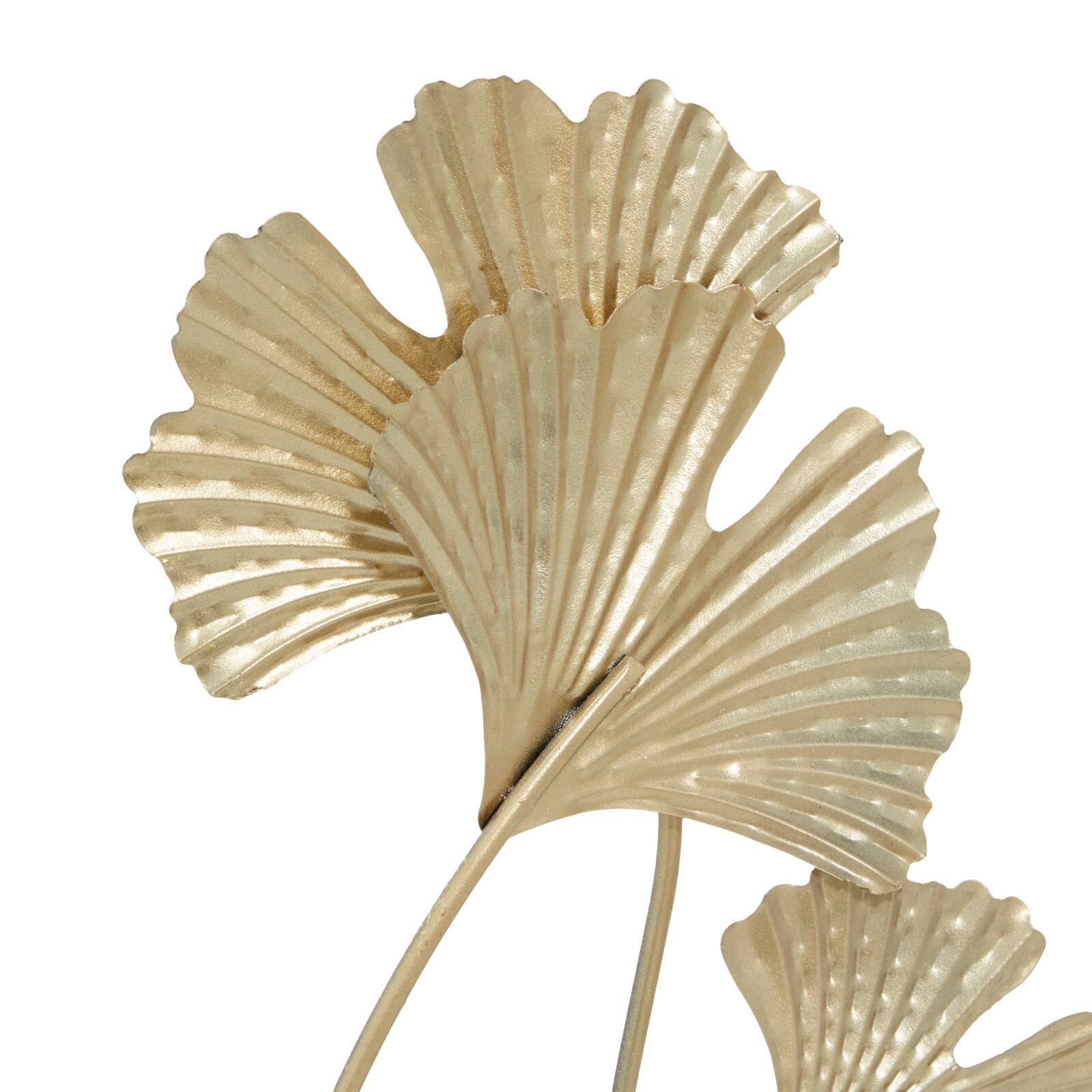 22" Gold Metal Modern Nature Sculpture