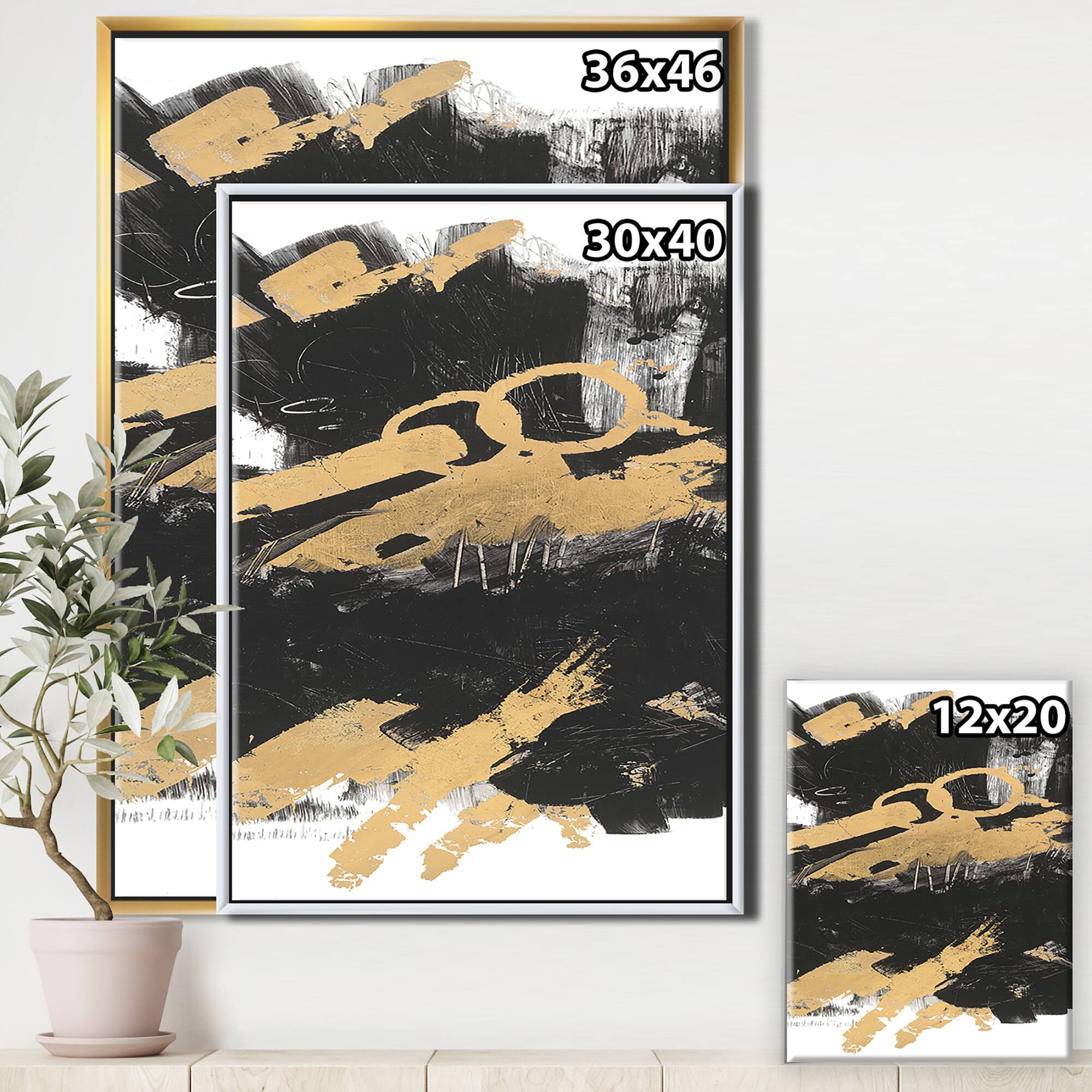Designart - Gold and Black drift IV