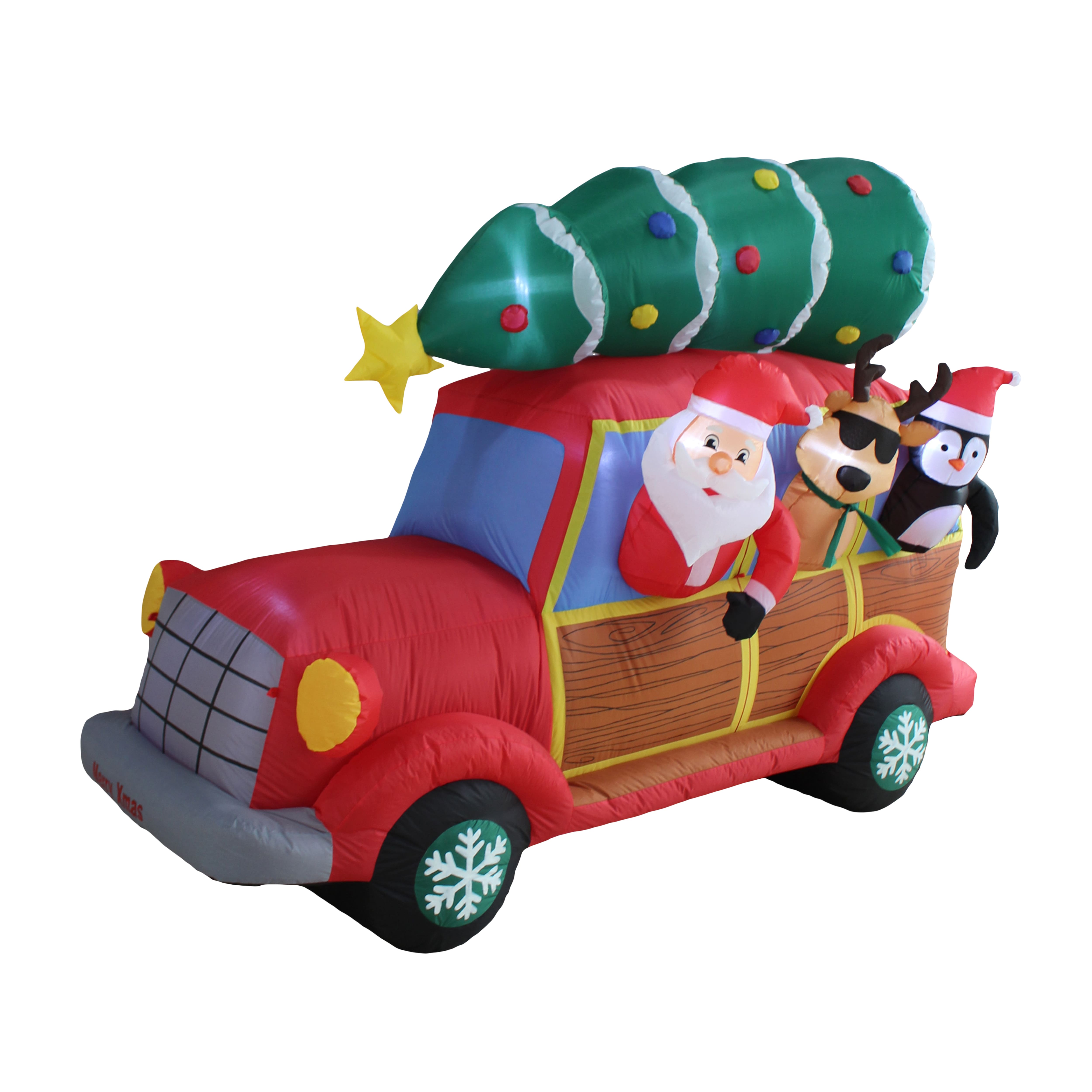 7ft. Inflatable Santa's Christmas Woody