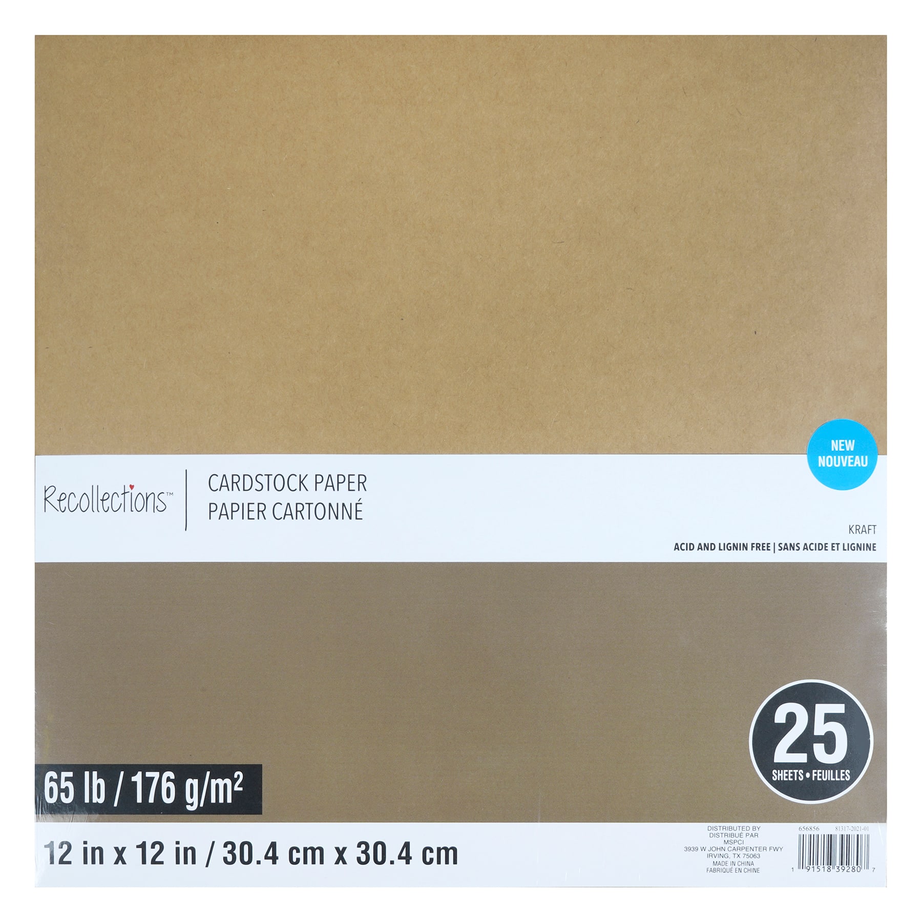 12 Packs: 25 ct. (300 total) Kraft 12" x 12" Cardstock Paper by Recollections™