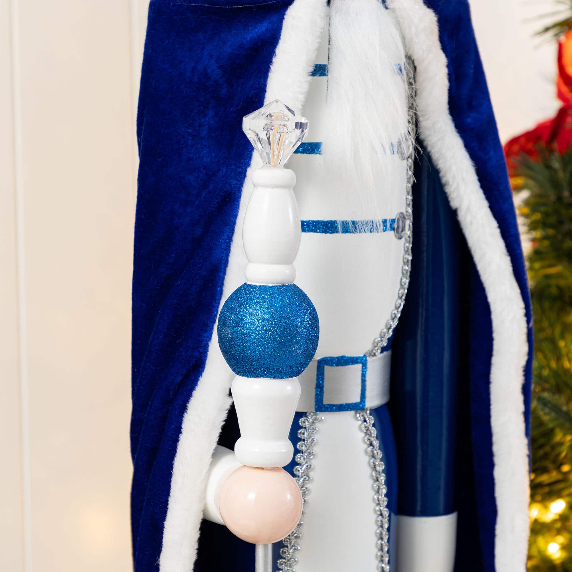 Glitzhome® 42"H Wooden Christmas Blue Dressed King Nutcracker