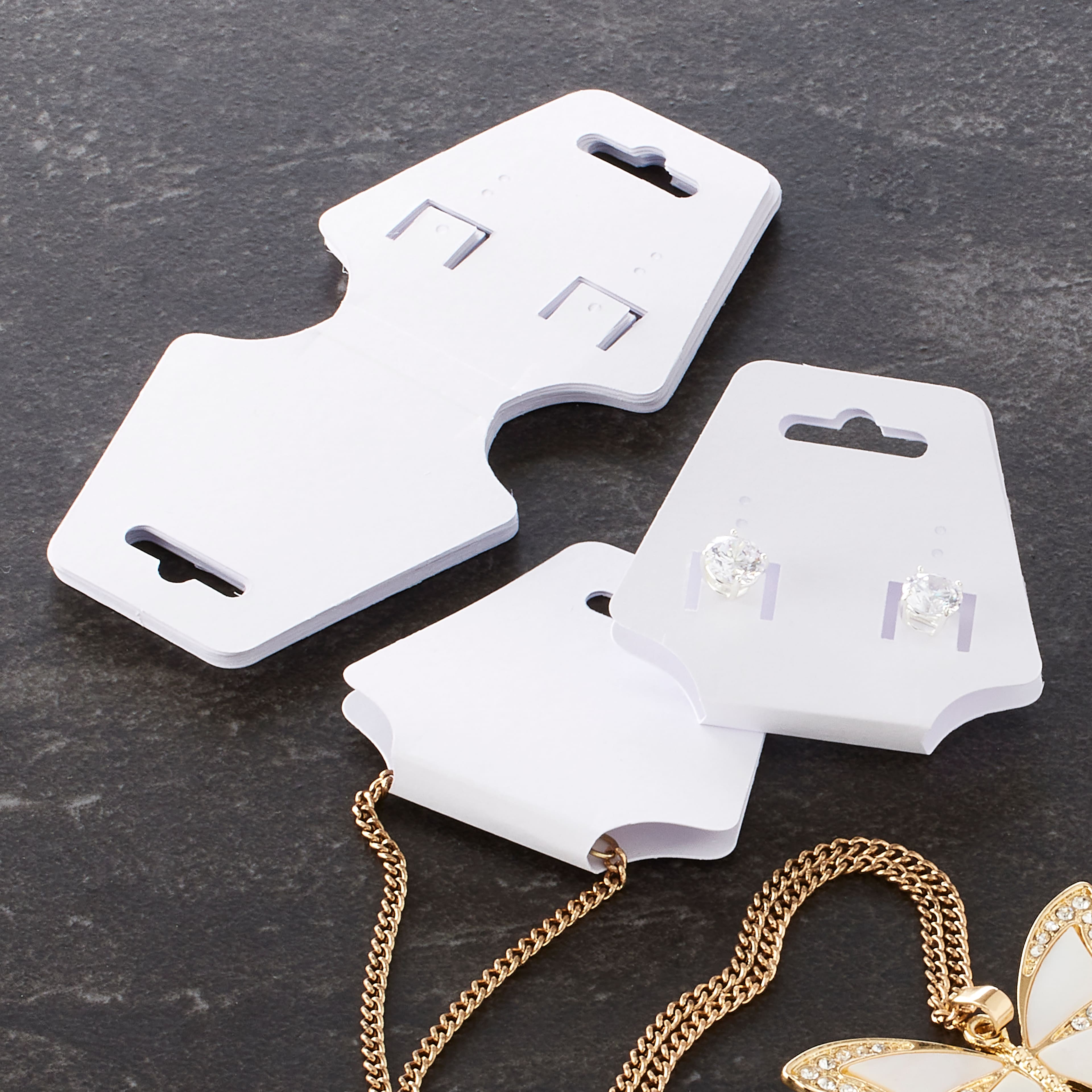 12 Packs: 75 ct. (900 total) White Necklace & Earring Cards by Bead Landing™