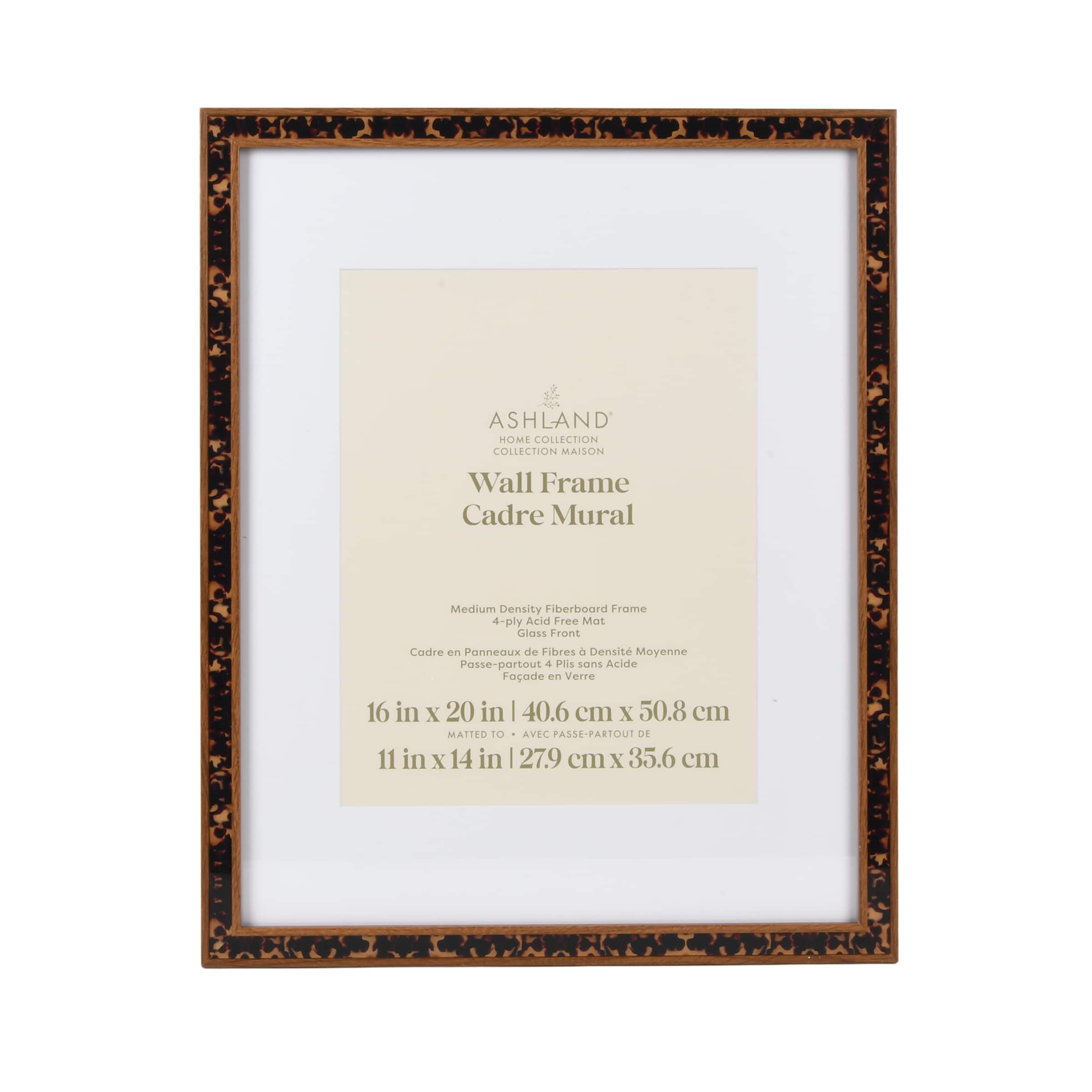 Home Faux Tortoise Wall Frame with Mat by Ashland®, Size: 8