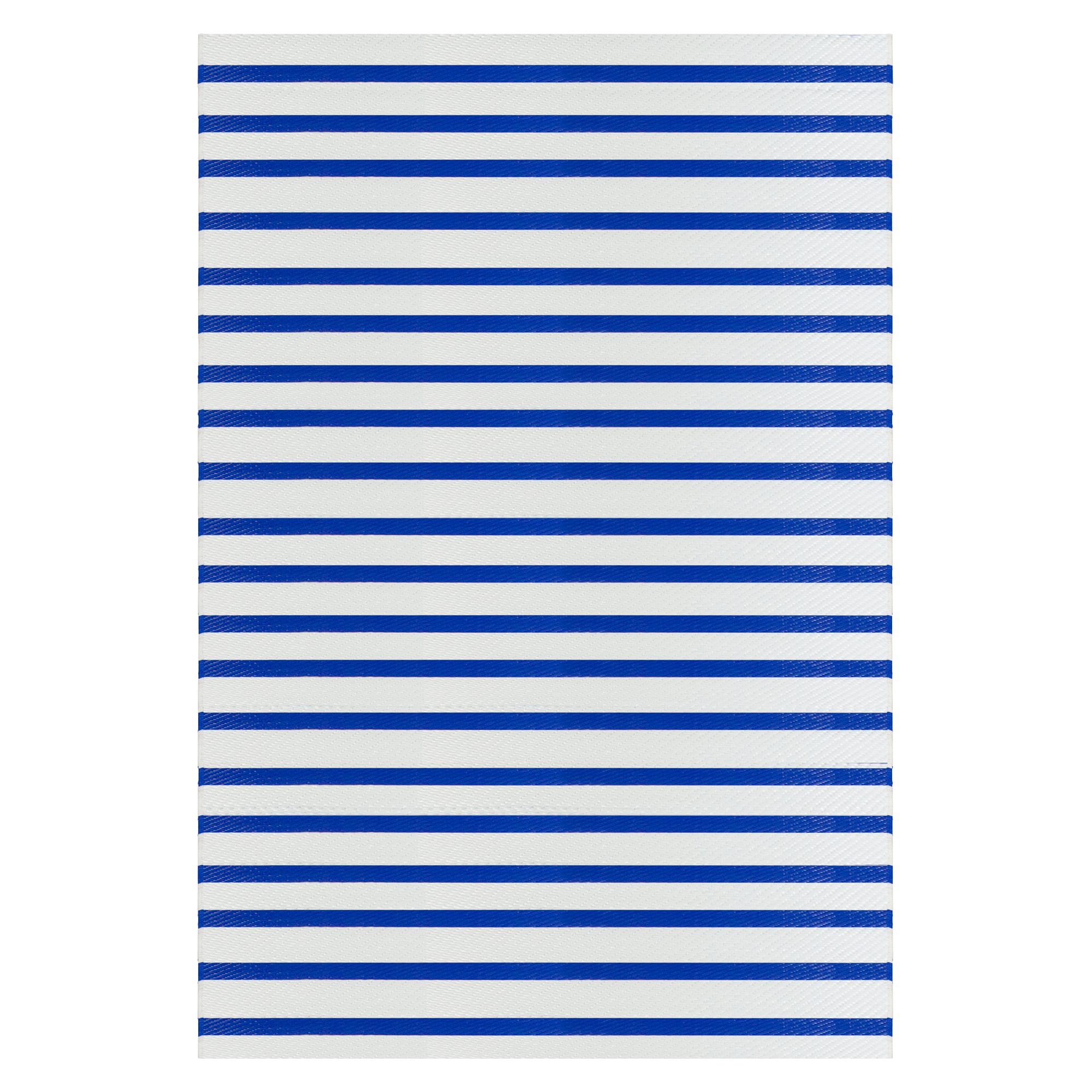 Blue & White Striped Rectangular Outdoor Area Rug, 4ft. x 6ft.