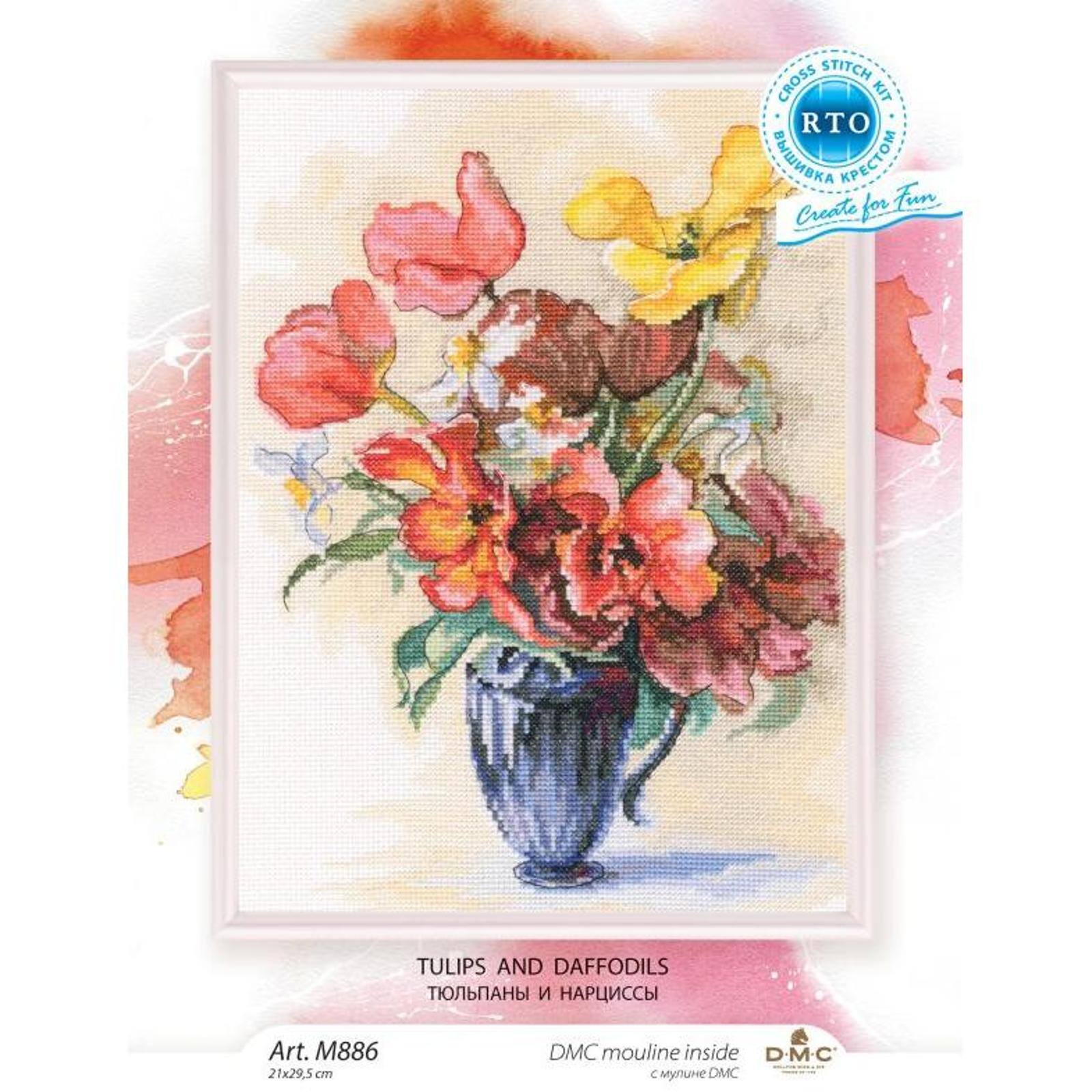RTO Tulips And Daffodils Counted Cross Stitch Kit