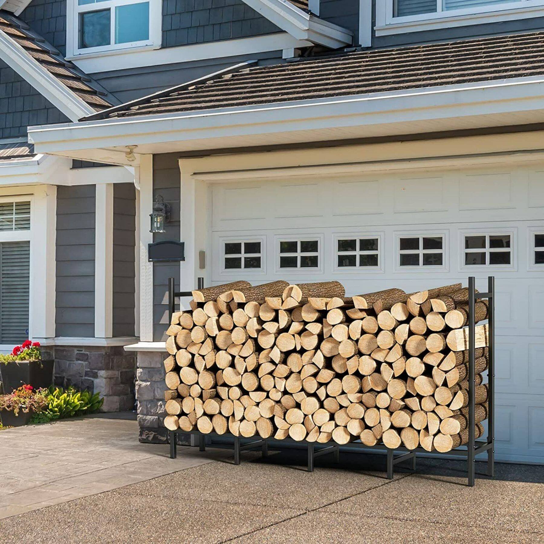 NEX™ 63" Heavy Duty Outdoor Metal Firewood Storage Rack