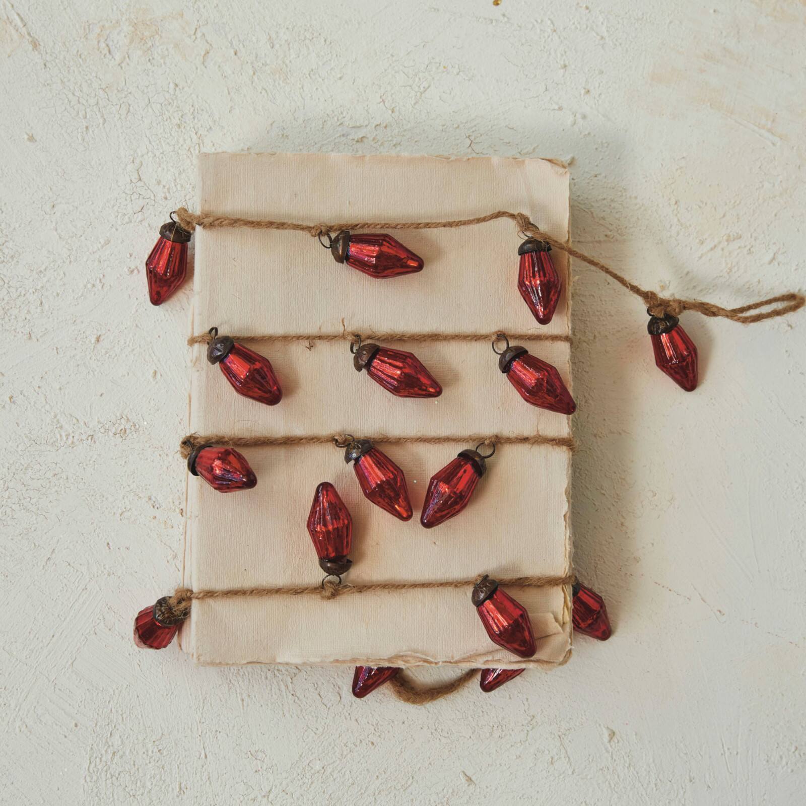 Hello Honey® 6ft. Red Mercury Glass Ornament Garland
