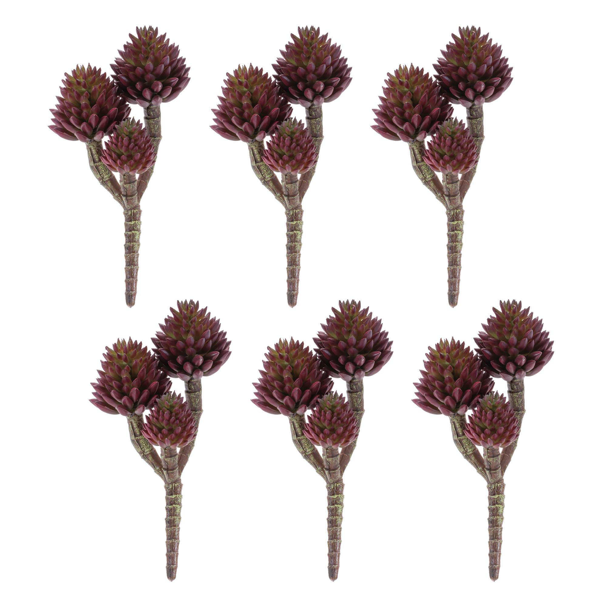 7.5" Purple Succulent Plant Picks, 6ct.