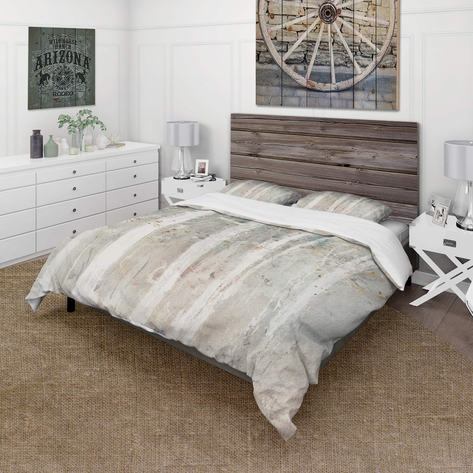 Designart 'A Woodland Walk into the Forest V' Farmhouse Bedding Set - Duvet Cover & Shams