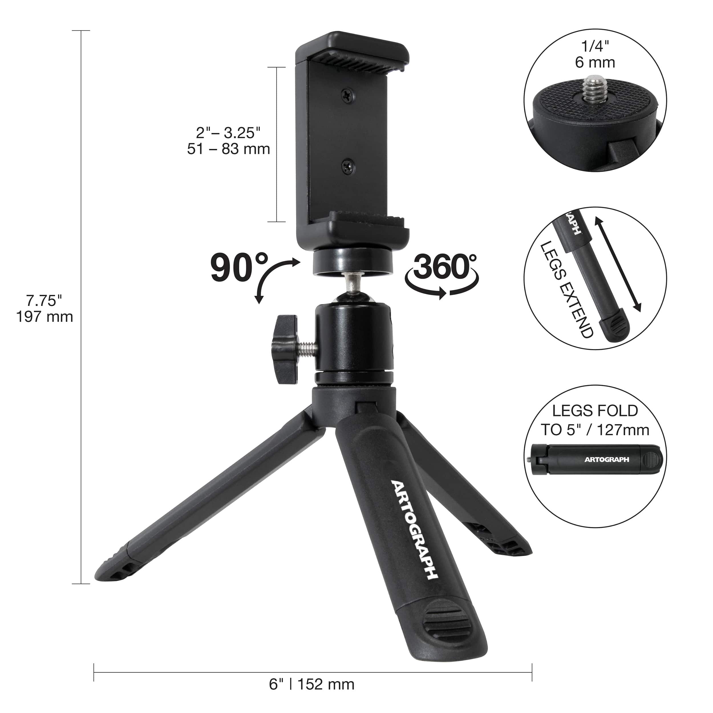 Studio Designs Artograph Mini Tripod Tabletop Stand For Digital Projectors & Cameras