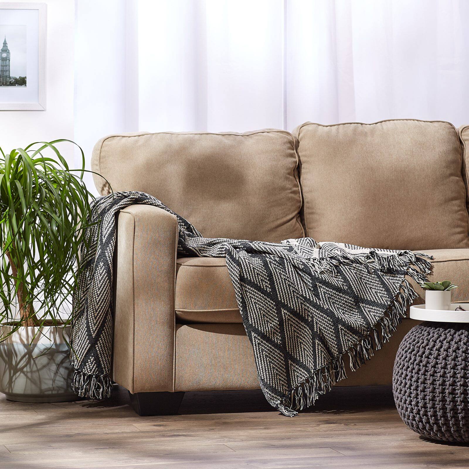 DII® Gray Tone Multi Diamond Throw