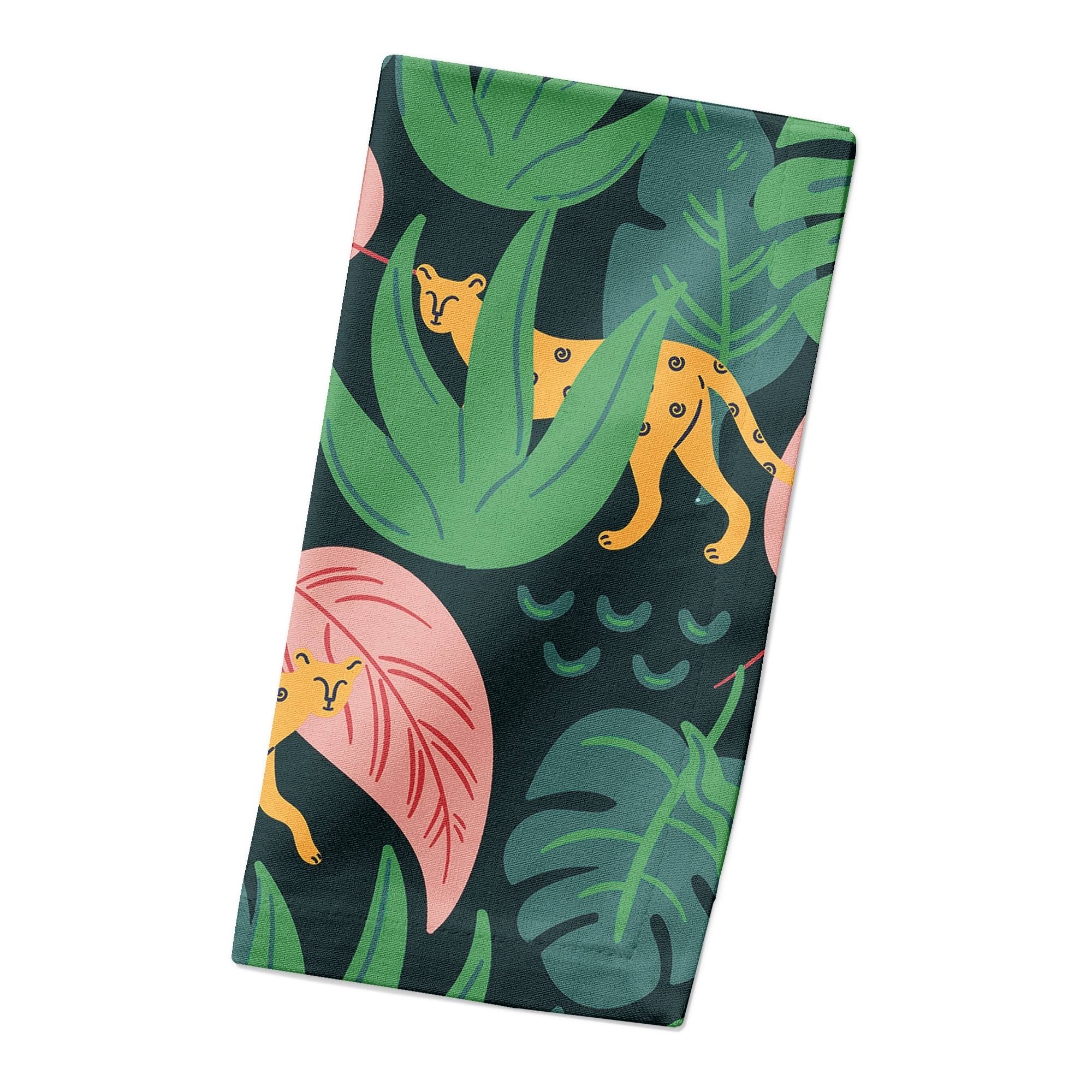 Tropical Cheetahs 10" x 10" Cotton Twill Napkin