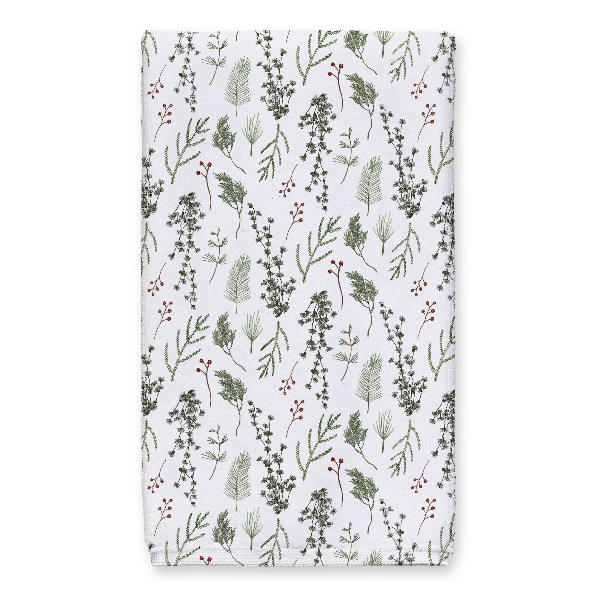 White Holly Jolly Christmas Tea Towel Set