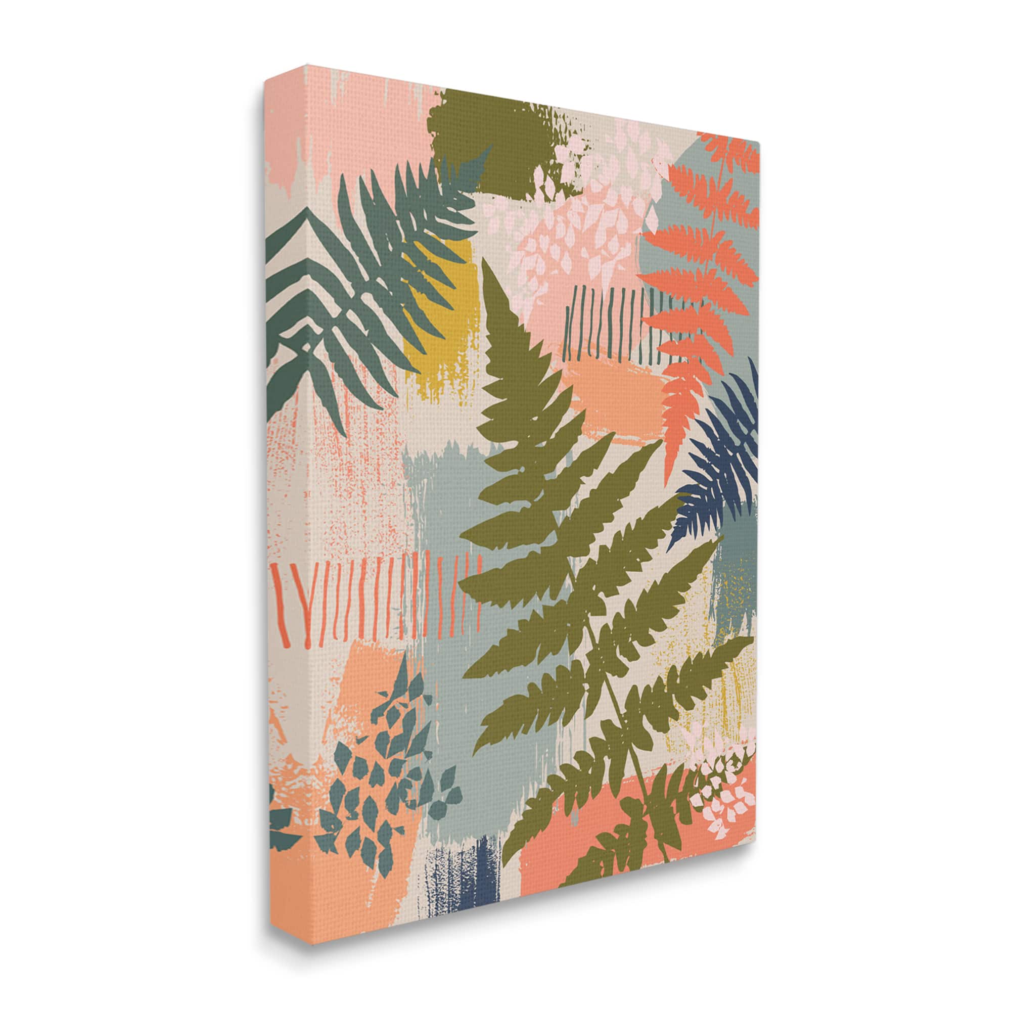 Stupell Industries Organic Forest Ferns Paintbrush Stroke Pattern Canvas Wall Art