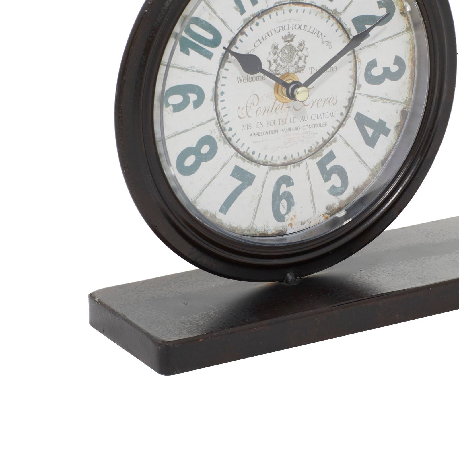 13" Brown Metal Penny-Farthing Clock