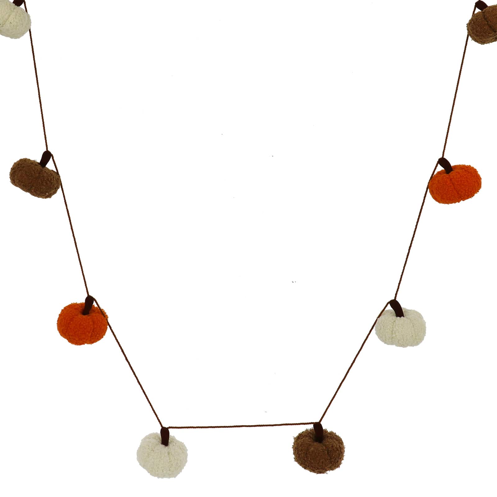 6ft. Orange, Cream & Brown Fabric Pumpkin Garland by Ashland®