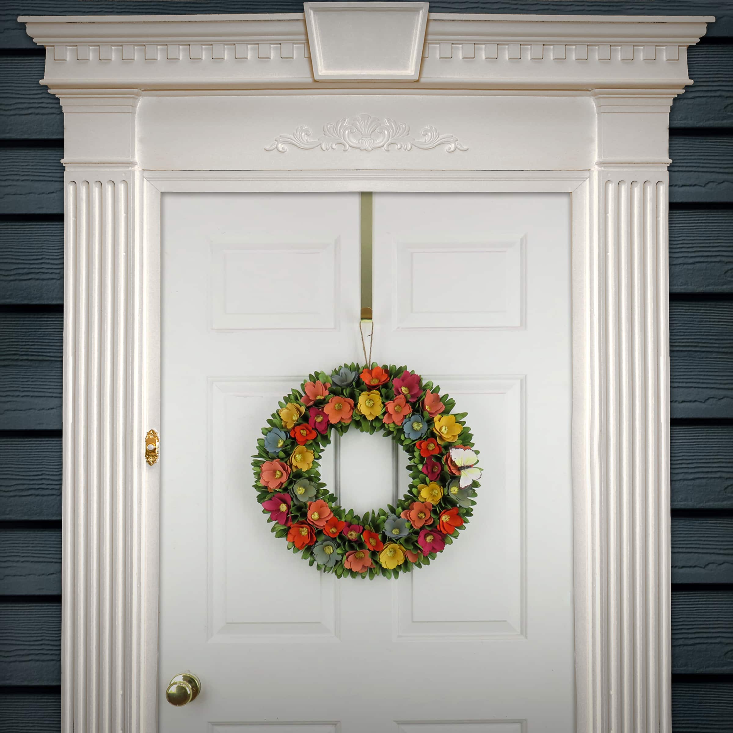 20" Spring Floral & Butterfly Wreath
