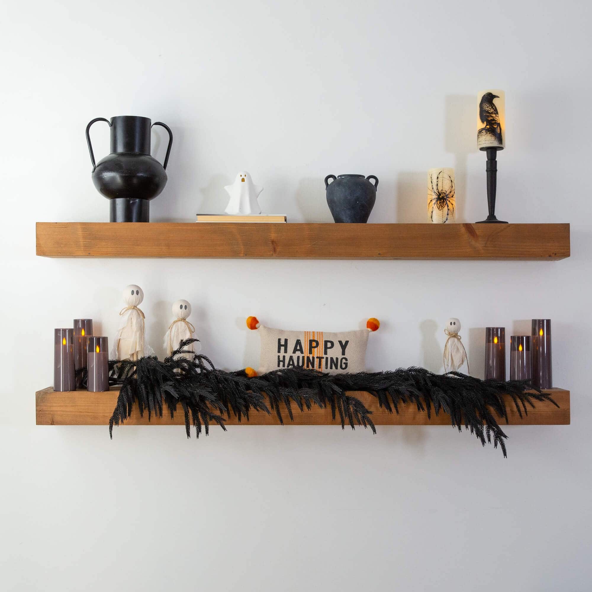 4ft. Artificial Real Touch Halloween Black Norfolk Island Pine Garland with Natural Look