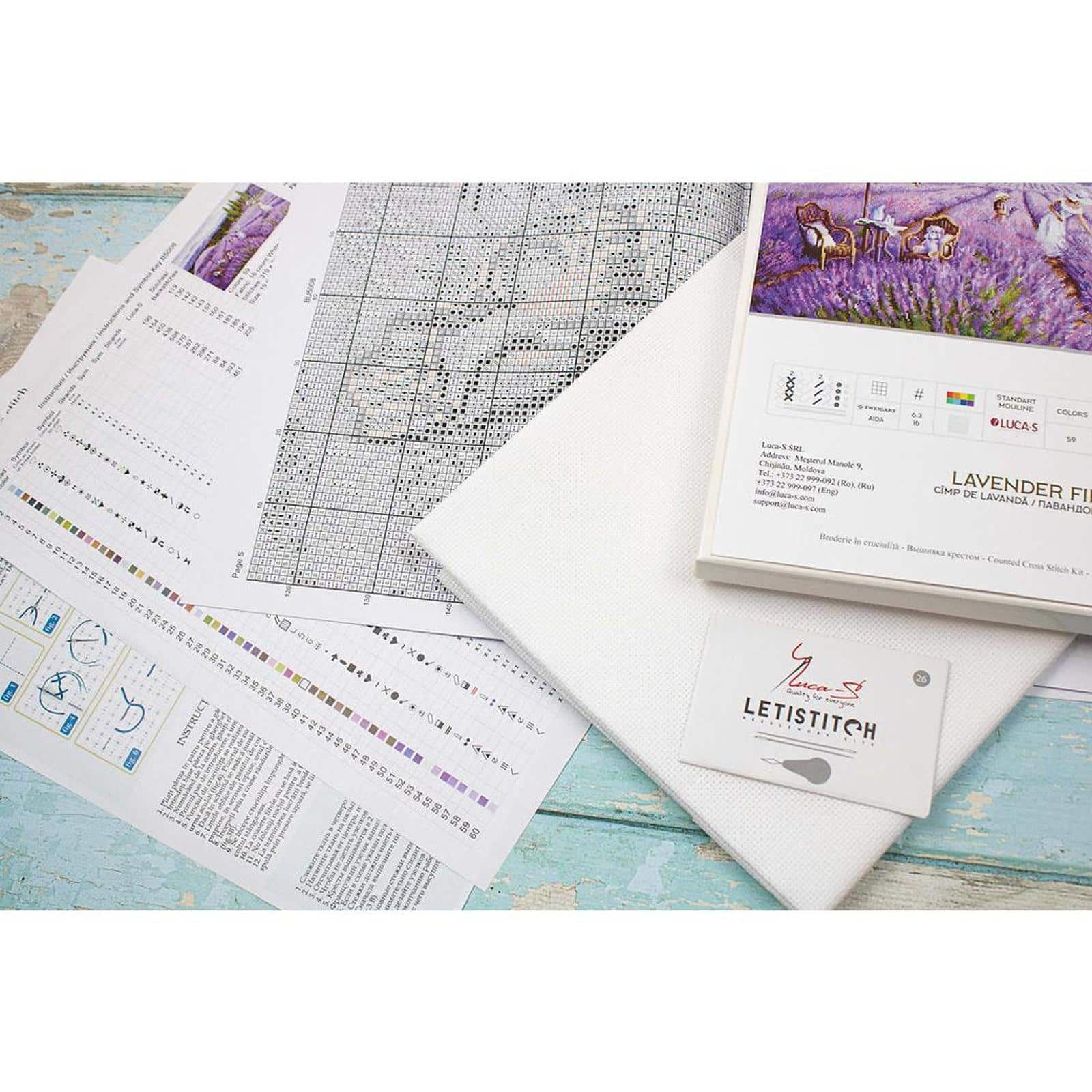 Luca-s Lavender Field Counted Cross Stitch Kit