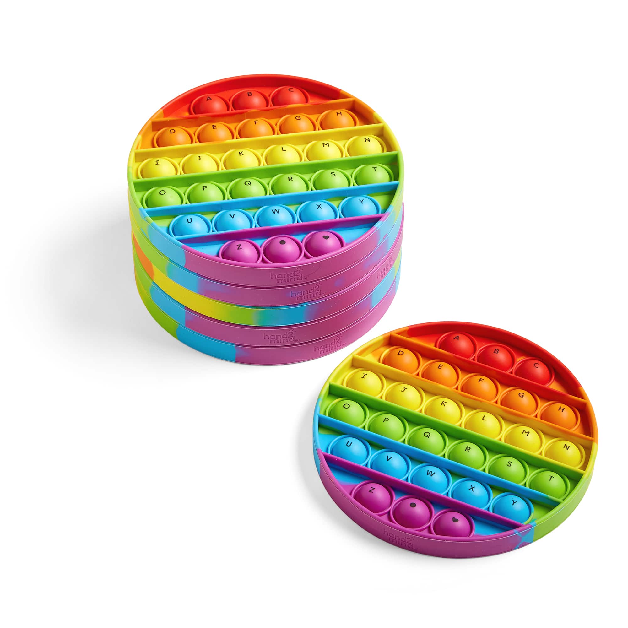hand2mind Circular Alphabet Pop It Sensory Bubble Poppers, 6ct.