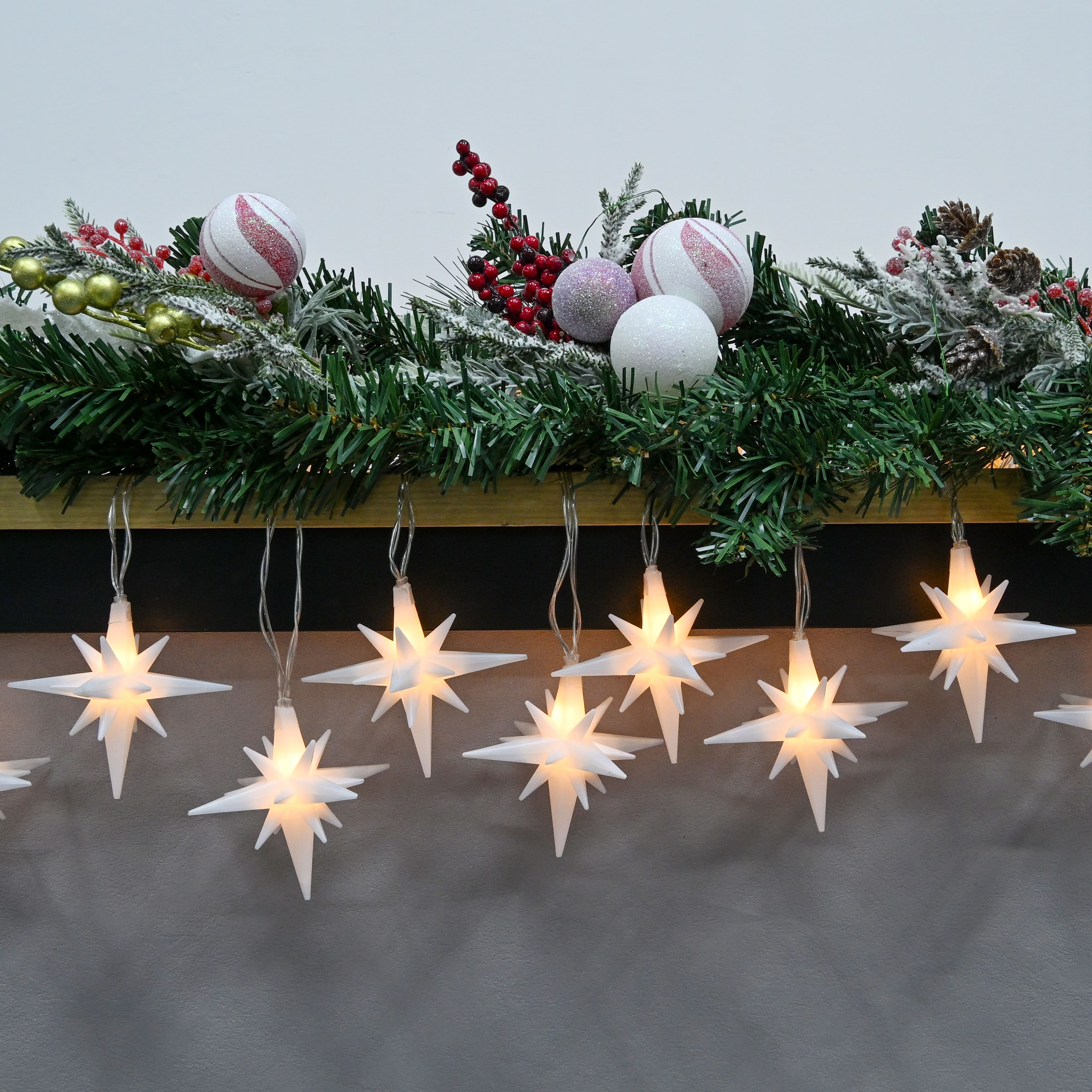 10ct. Warm White LED White Star Icon String Lights by Ashland®